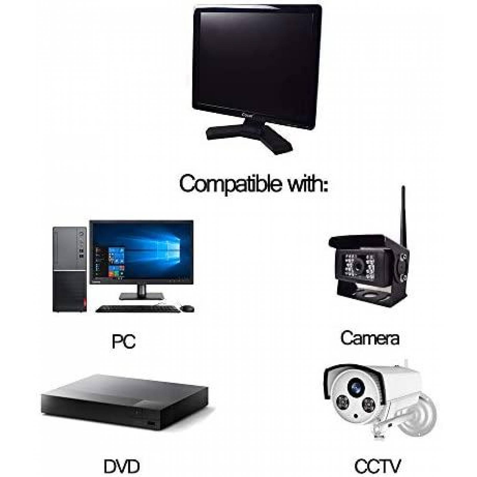 Monitor De Seguridad Cocar CCTV-MON15 15'' CCTV BNC VGA HDMI