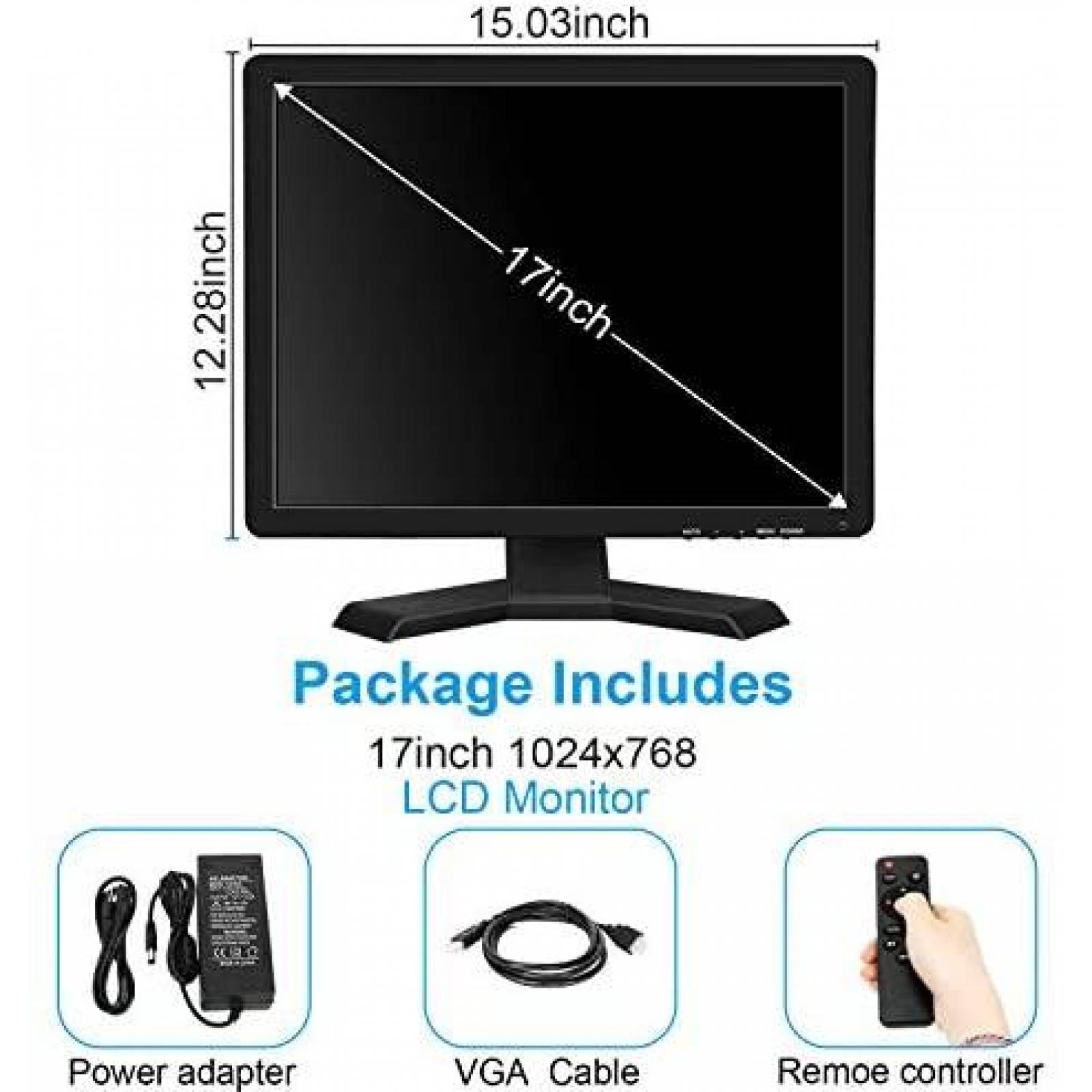 Monitor Bosstouch HD IPS 15" LED angulo de vision 170 Negro