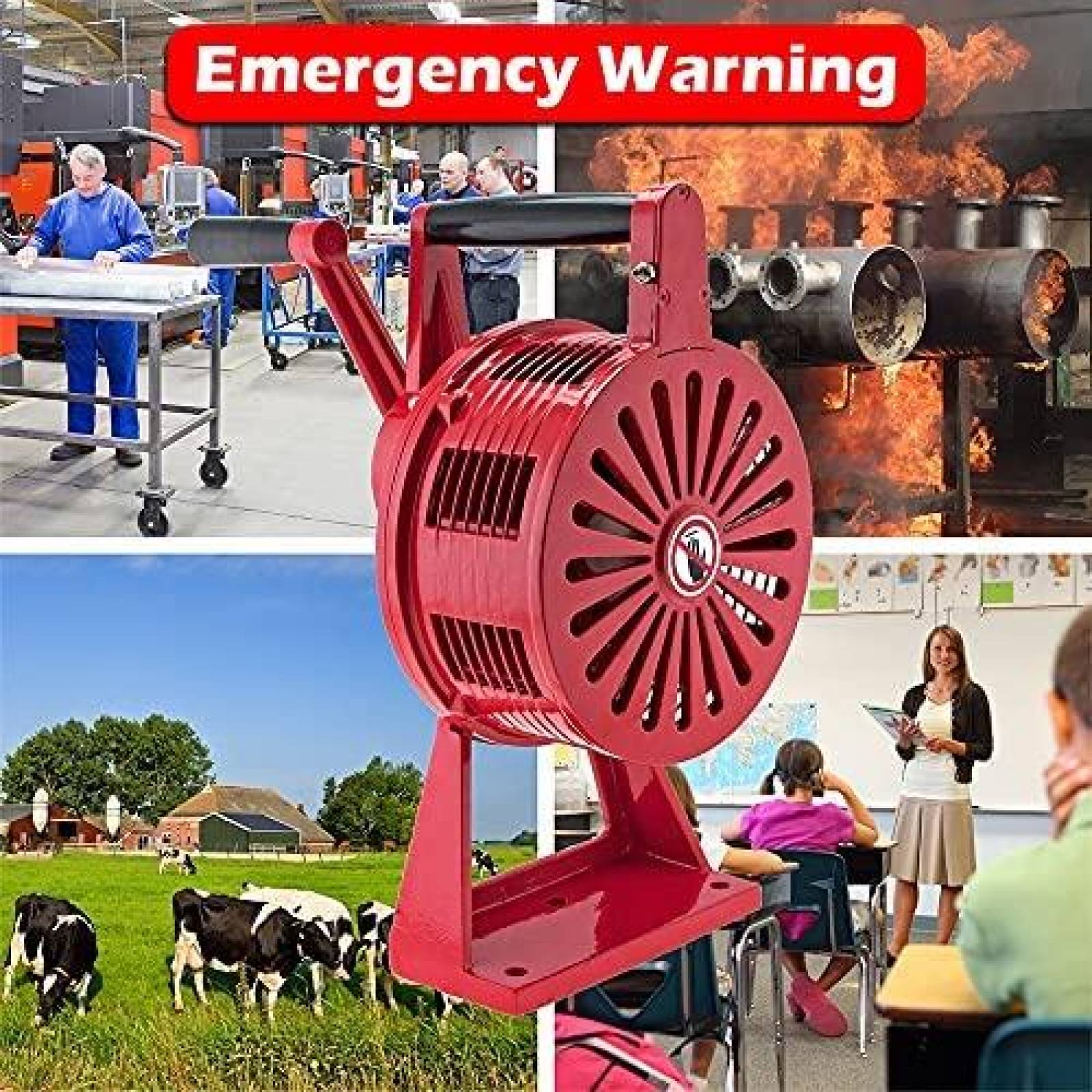 Sirena Vixen Horns VXS-1200MR De Manivela Montaje Base -Rojo