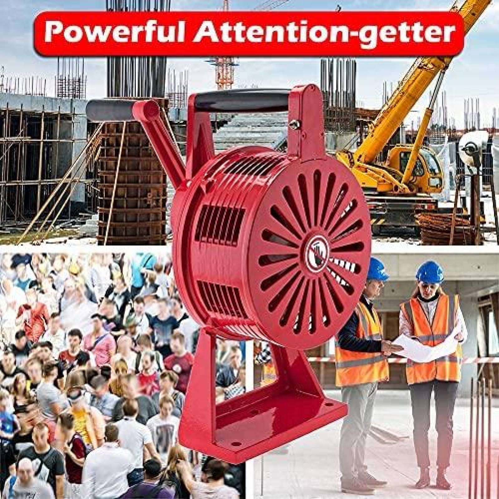 Sirena Vixen Horns VXS-1200MR De Manivela Montaje Base -Rojo