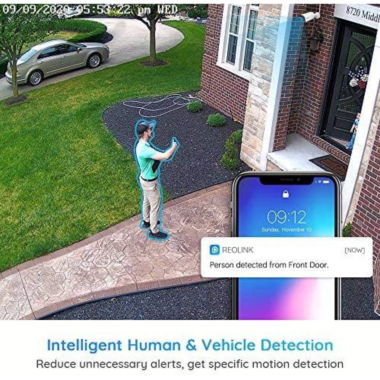 Sistema de Seguridad REOLINK 4 Camaras 8 Canales 4K -Blanco