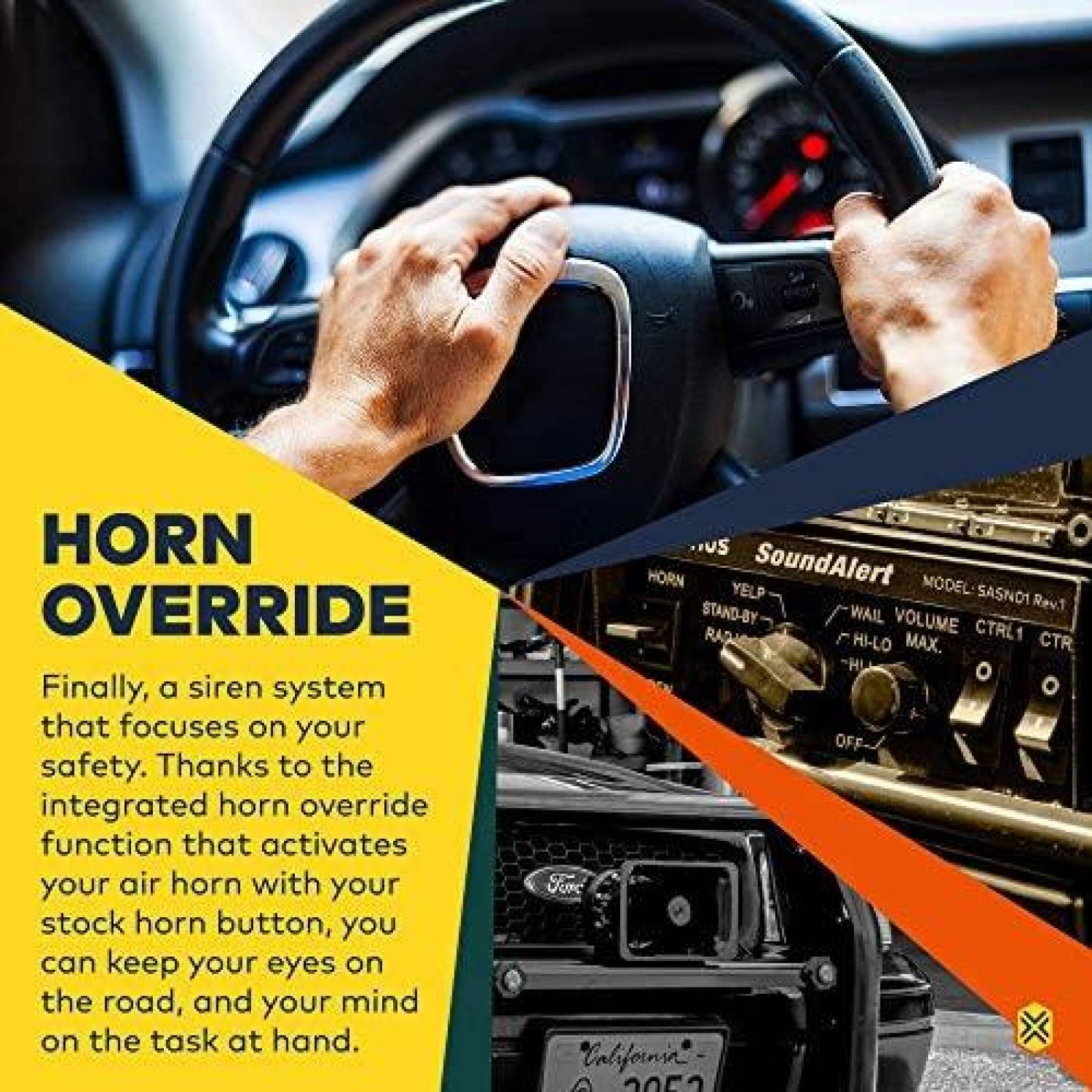 Kit de Sirena LAMPHUS 100W Megafono Policial de Emergencia