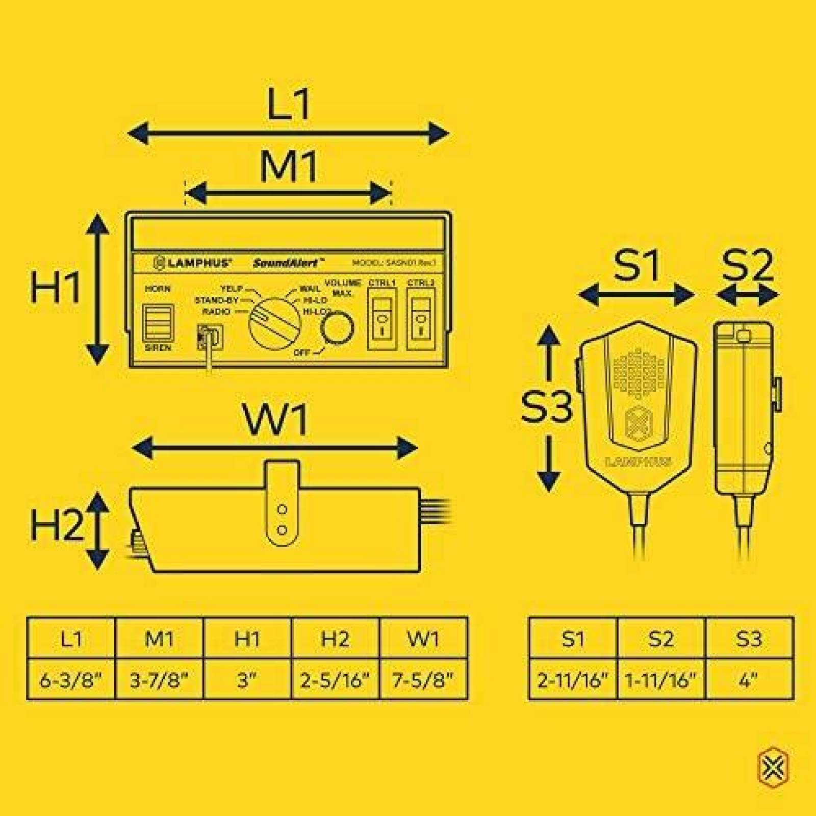 Kit de Sirena LAMPHUS 100W Megafono Policial de Emergencia
