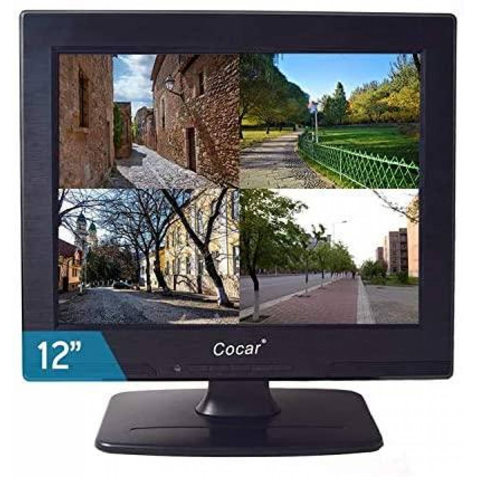 Monitor CCTV Cocar 12'' LCD HDMI VGA USB LED -Negro