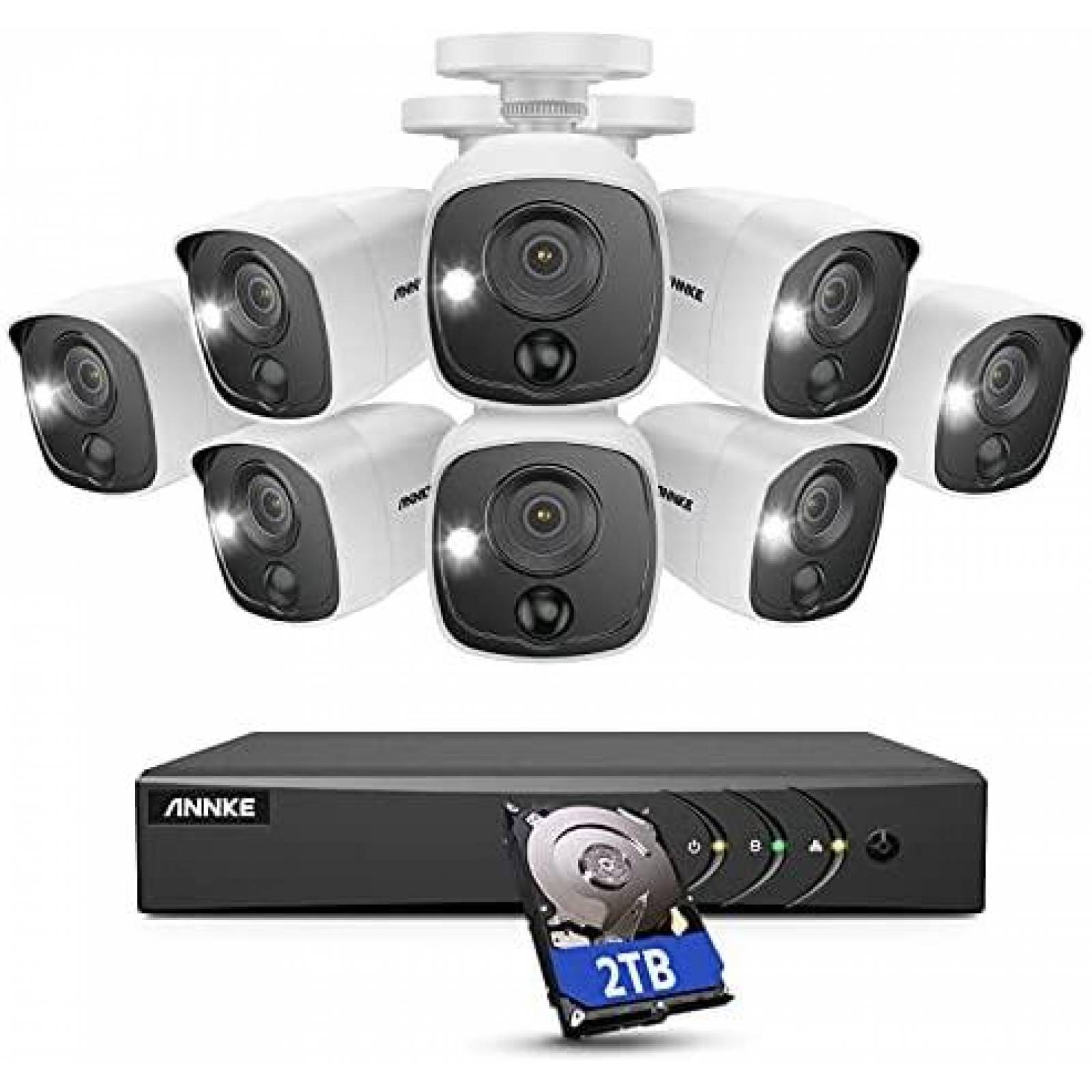 Sistema de Seguridad ANNKE Camaras 8  1080P HD con DVR 16CH