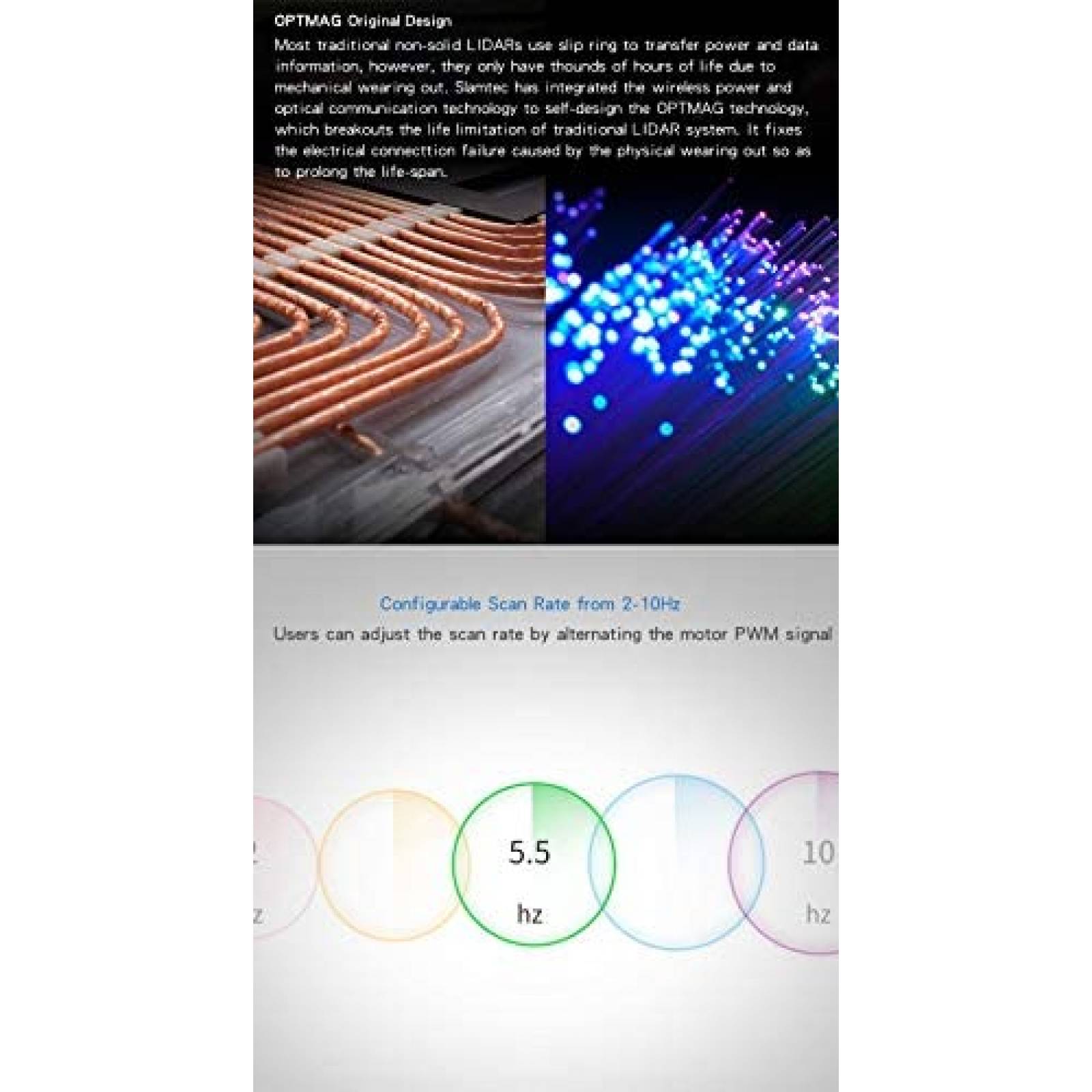 Escaner de sensor Slamtec RPLIDAR A1M8 2D 360 grados 12 m