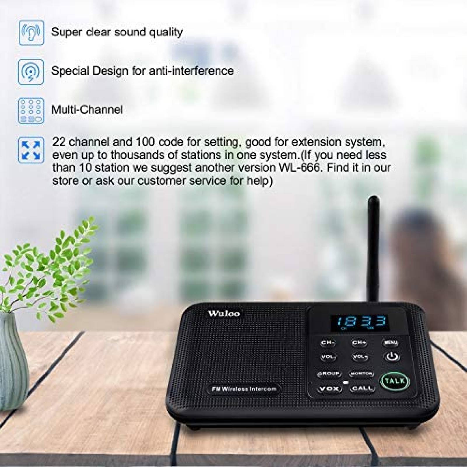 Kit de Comunicacion Wuloo 3 Intercomunicadores Inalambricos