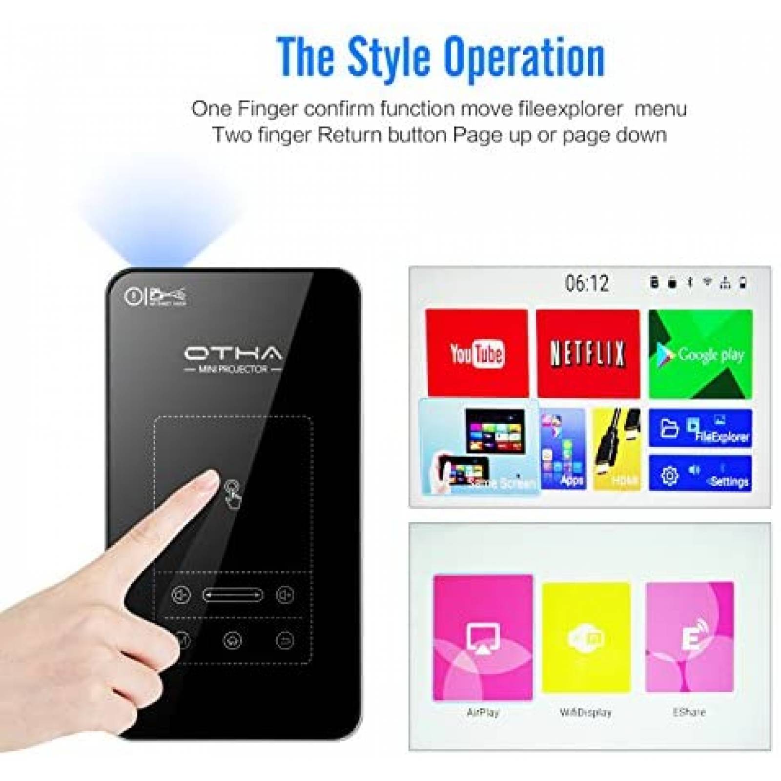 Proyector OTHA D5 Pico Pocket FHD 1080P Portatil Inalambrico