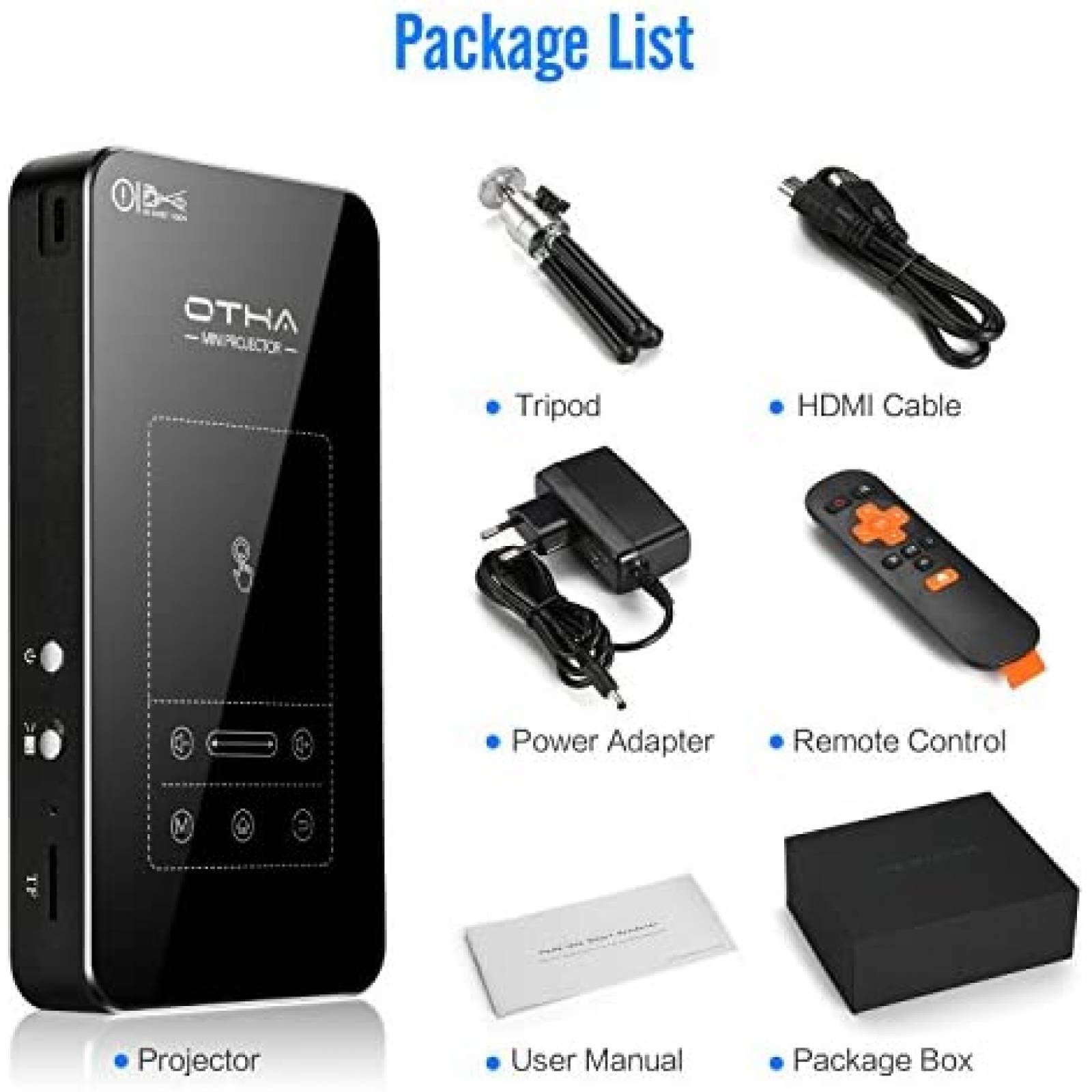 Proyector OTHA D5 Pico Pocket FHD 1080P Portatil Inalambrico