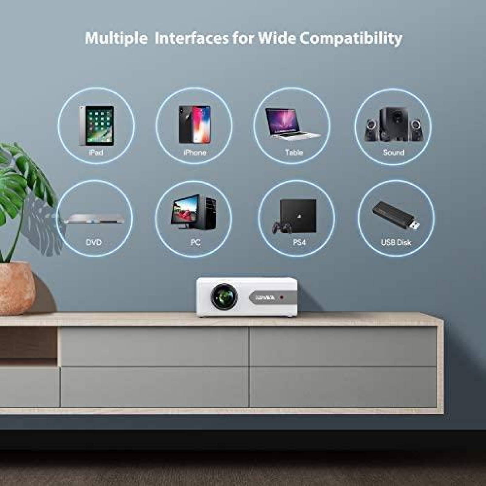 Proyector Yaber V3 FHD LED LCD 5500 Lux Portatil Bluetooth