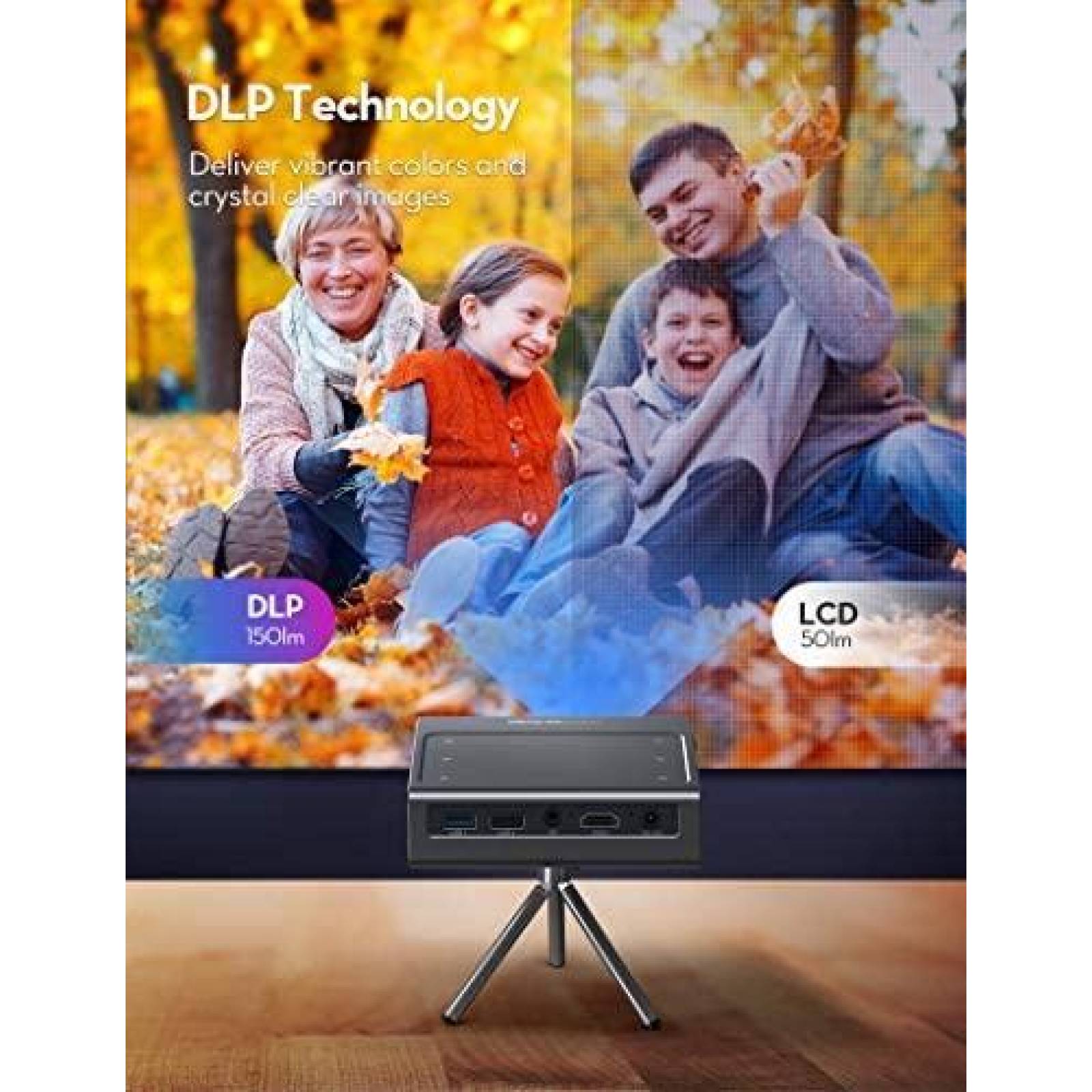 Mini Projector Dragon Touch Z1 150 ANSI Lumen 1080P Portatil