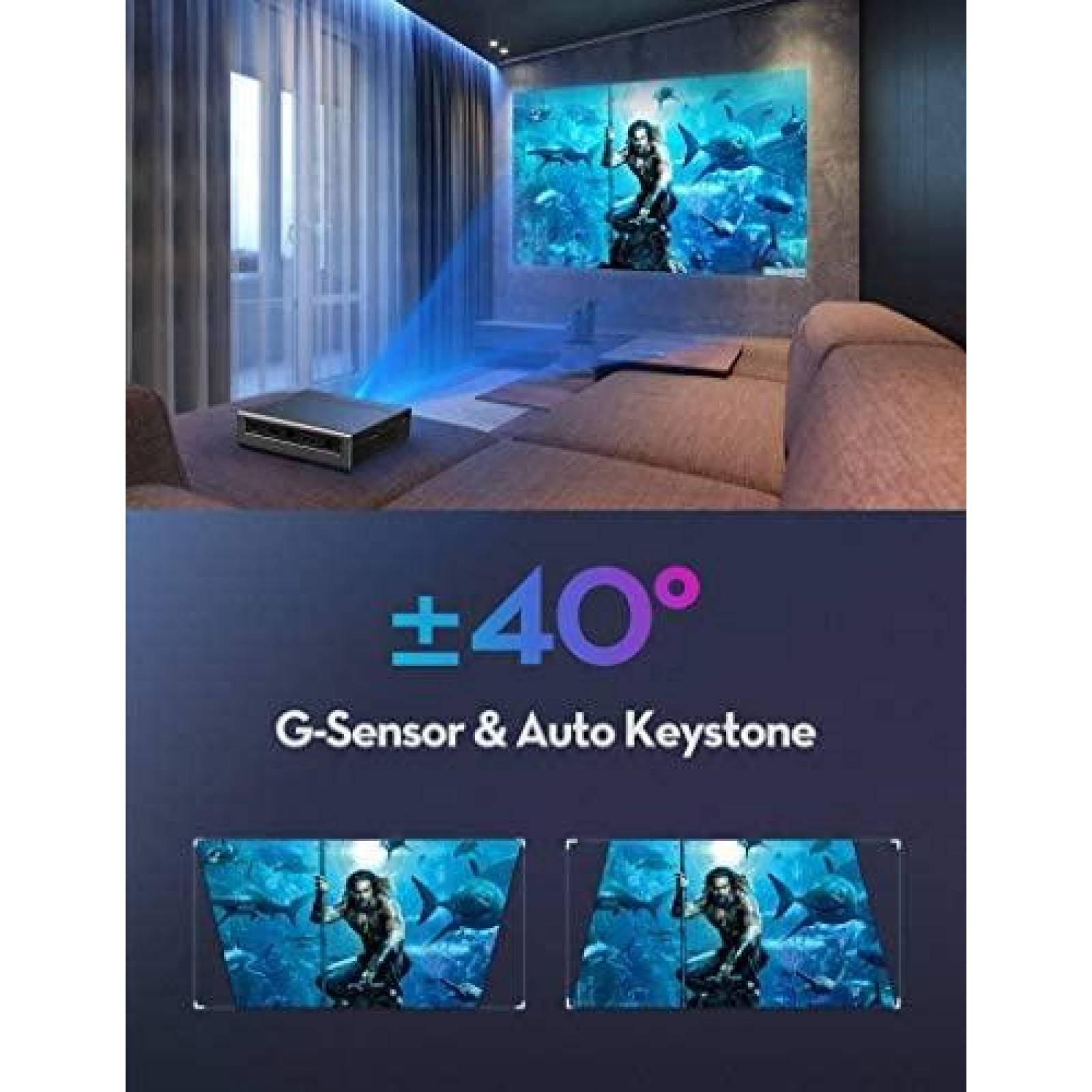 Mini Projector Dragon Touch Z1 150 ANSI Lumen 1080P Portatil