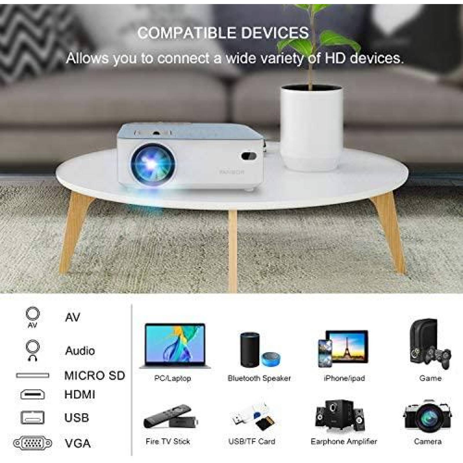 Proyector FANGOR 5500L FHD 1080P LCD + Estuche + Accesorios