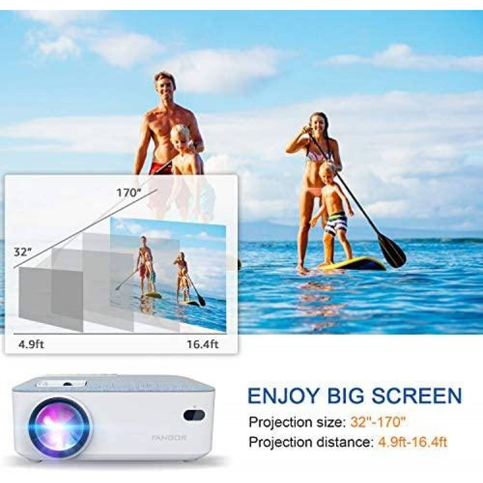 Proyector FANGOR 5500L FHD 1080P LCD + Estuche + Accesorios