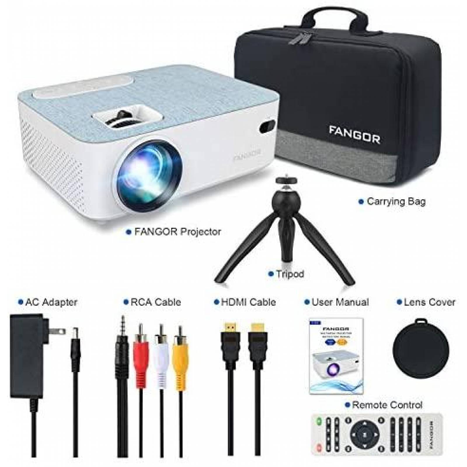 Proyector FANGOR 5500L FHD 1080P LCD + Estuche + Accesorios