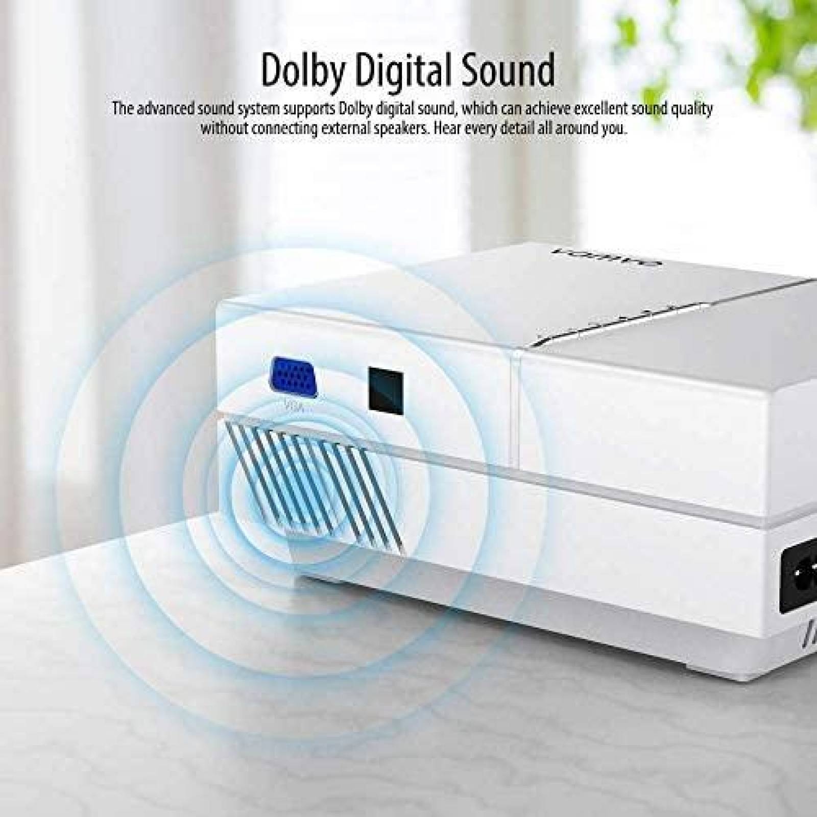 Proyector Portatil Vamvo 1080P Display 200'' Digital -Blanco