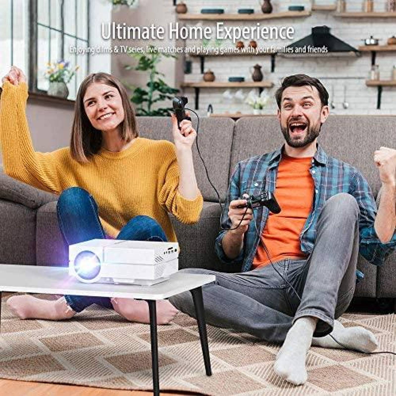 Proyector Portatil Vamvo 1080P Display 200'' Digital -Blanco
