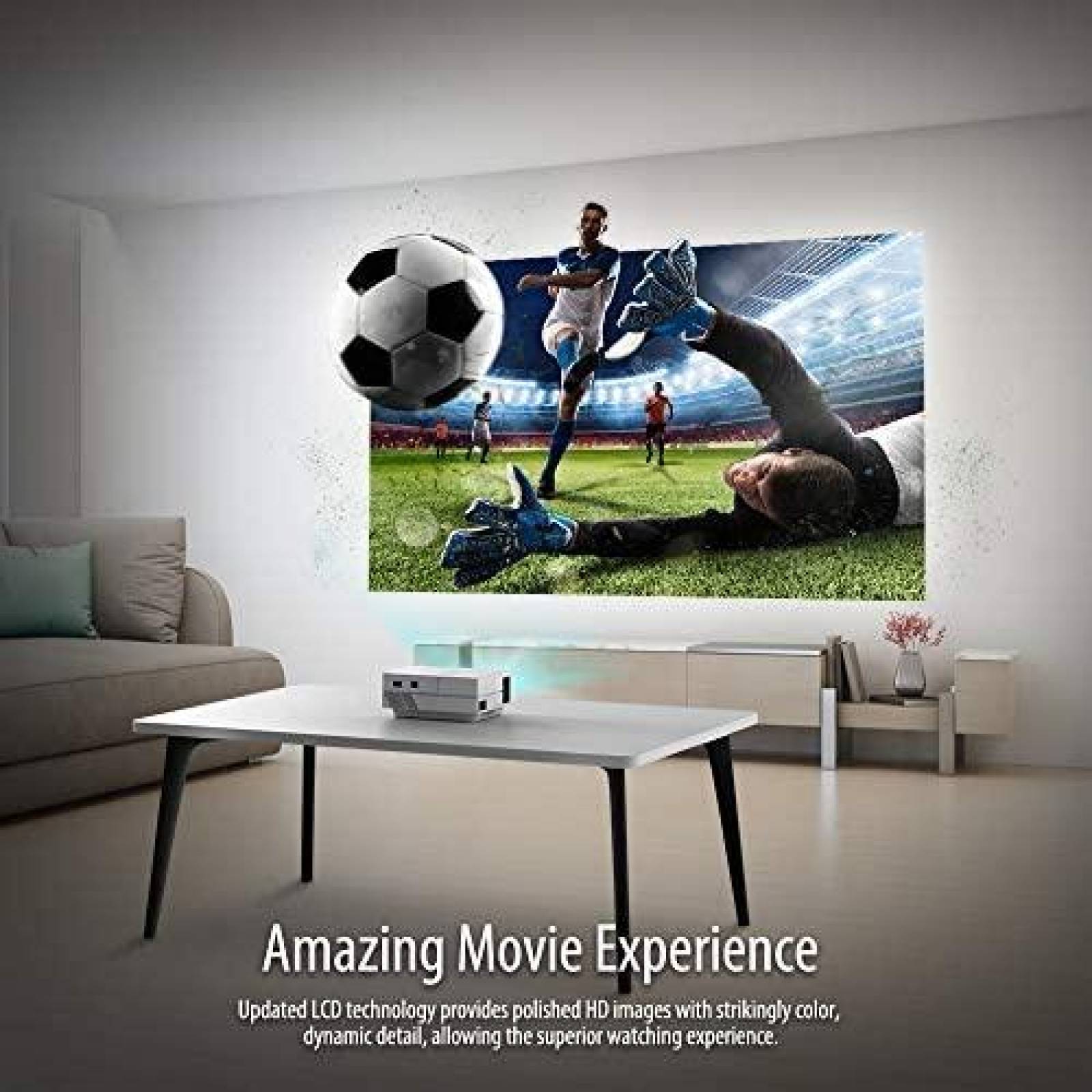 Proyector Portatil Vamvo 1080P Display 200'' Digital -Blanco