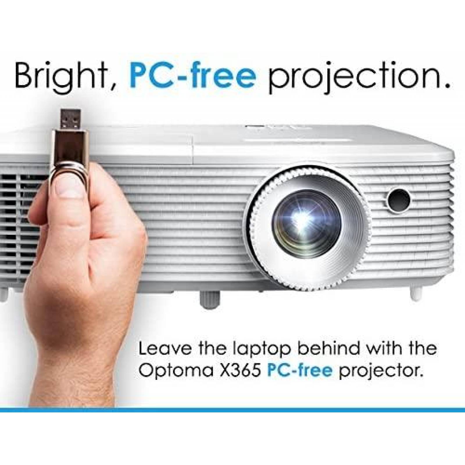 Proyector Optoma X365 1024 x 768 XGA 3600 Lumenes -Blanco