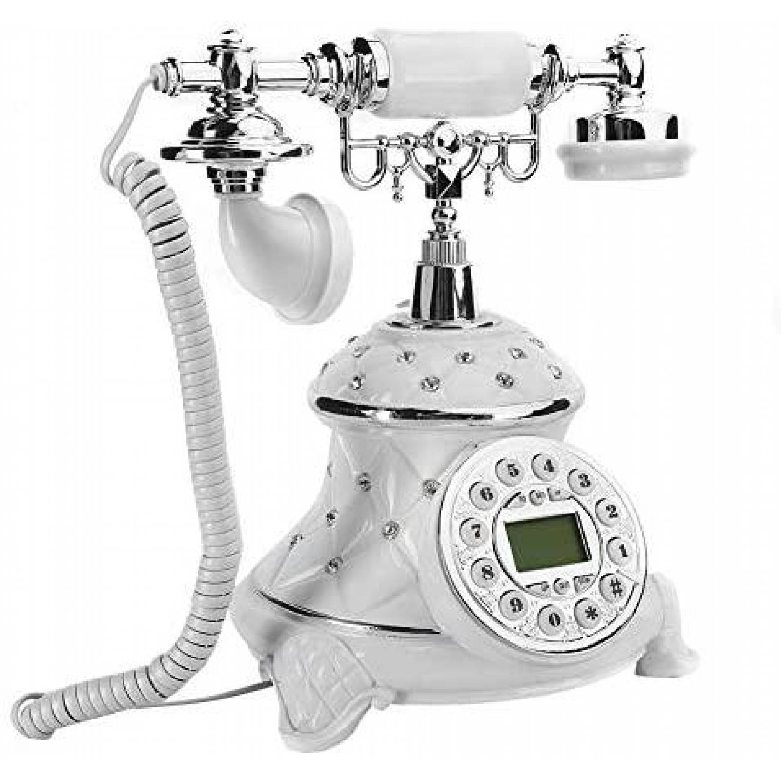 Telefono Oumij1 Vintage Antiguo Clasico Casero -Blanco