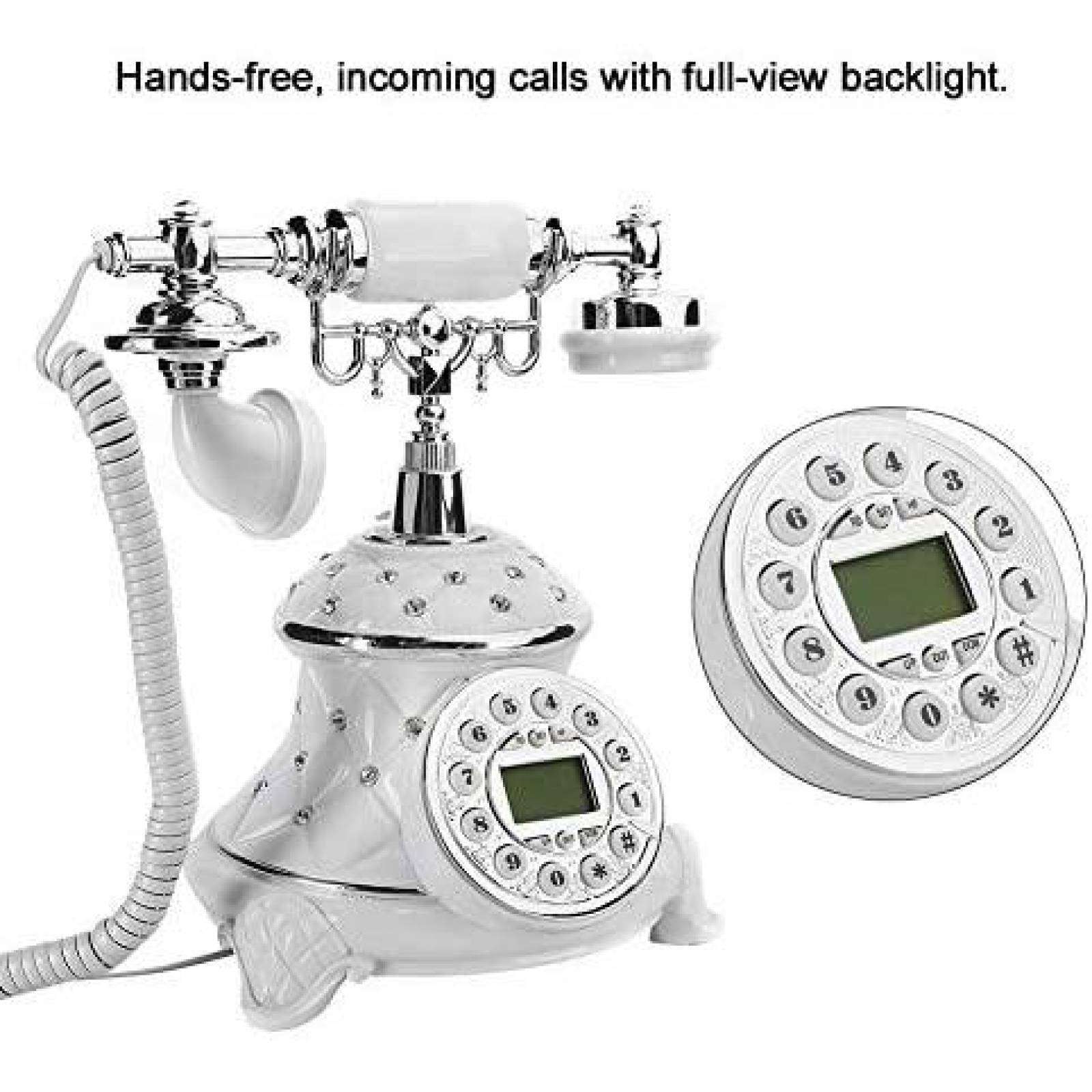 Telefono Oumij1 Vintage Antiguo Clasico Casero -Blanco