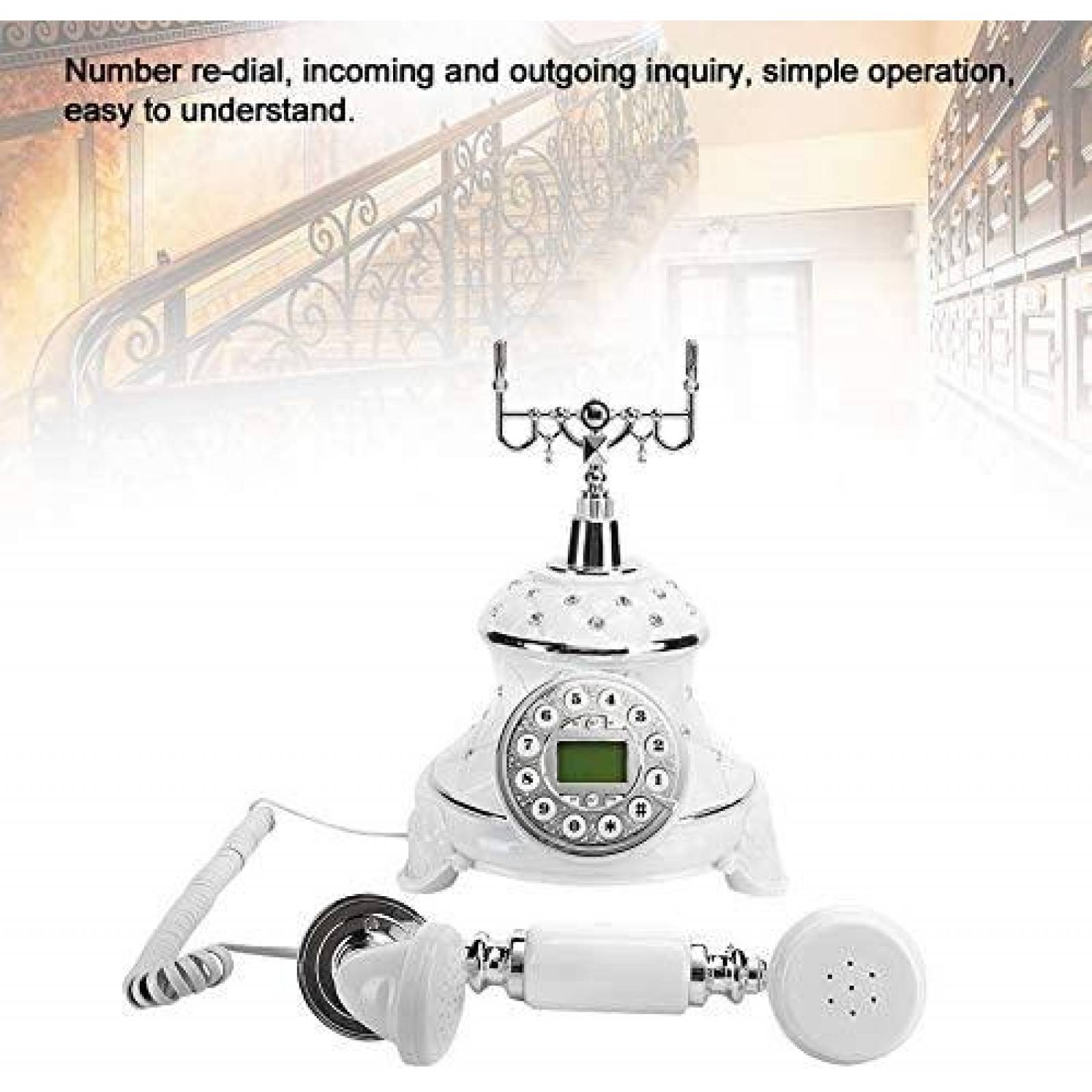 Telefono Oumij1 Vintage Antiguo Clasico Casero -Blanco