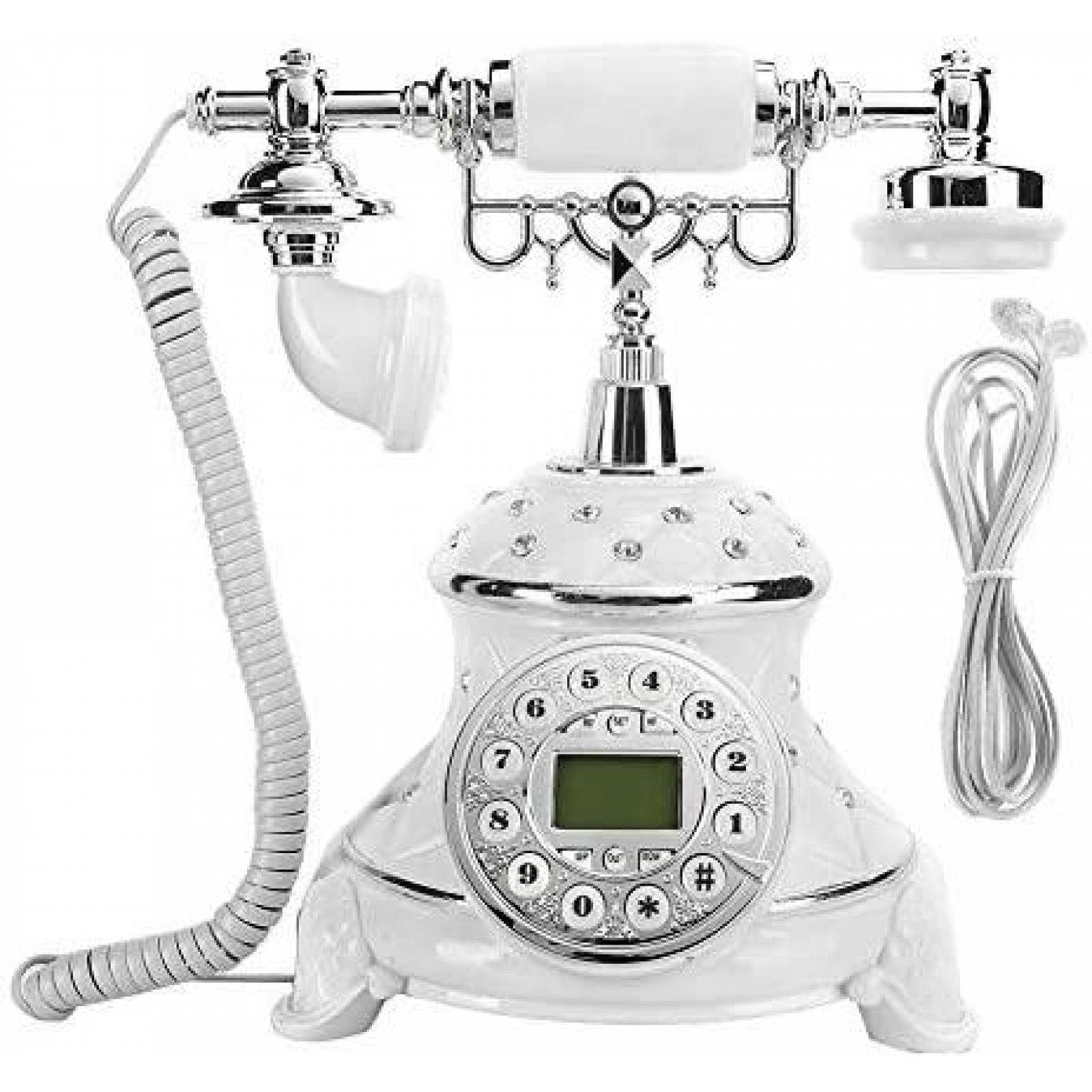 Telefono Oumij1 Vintage Antiguo Clasico Casero -Blanco