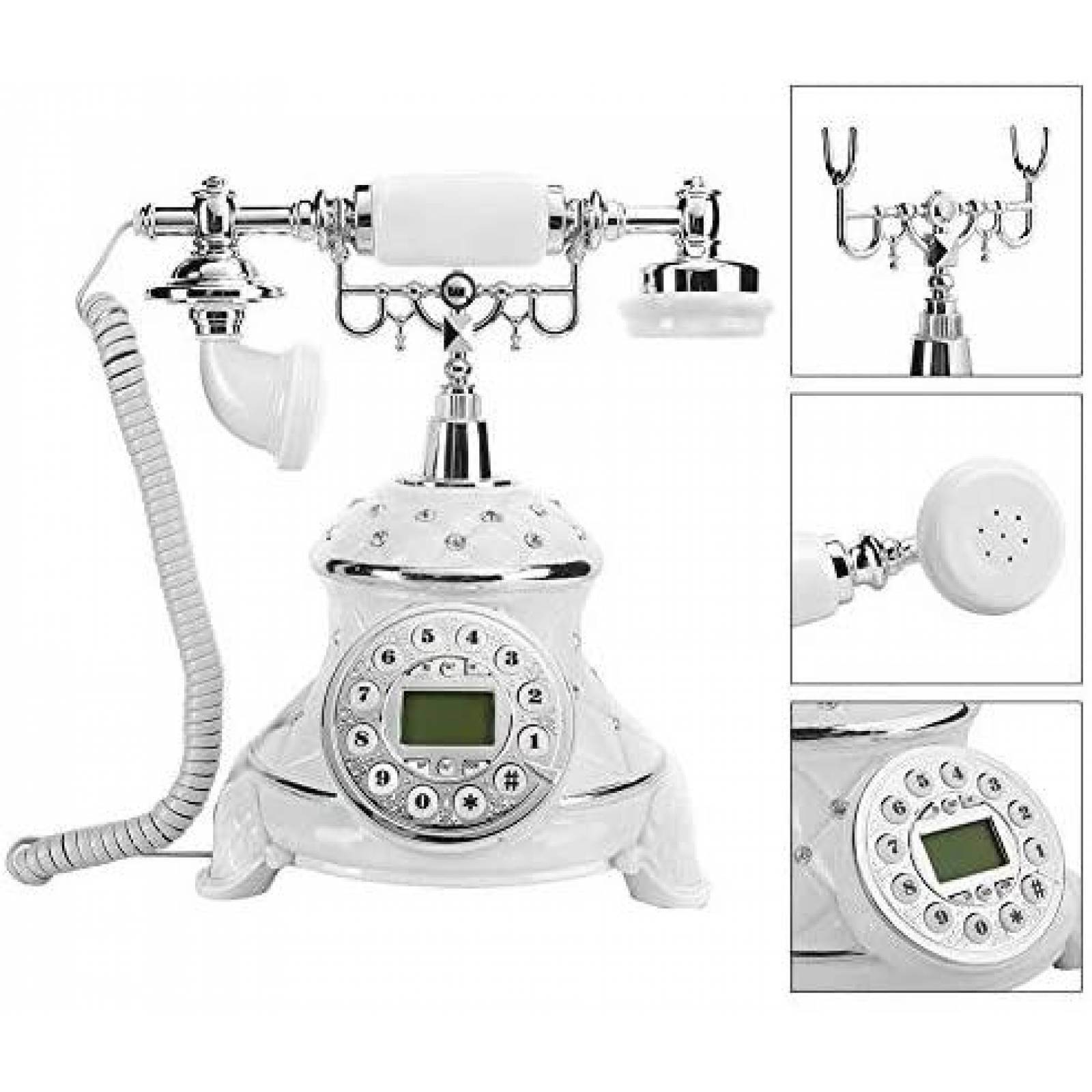 Telefono Oumij1 Vintage Antiguo Clasico Casero -Blanco