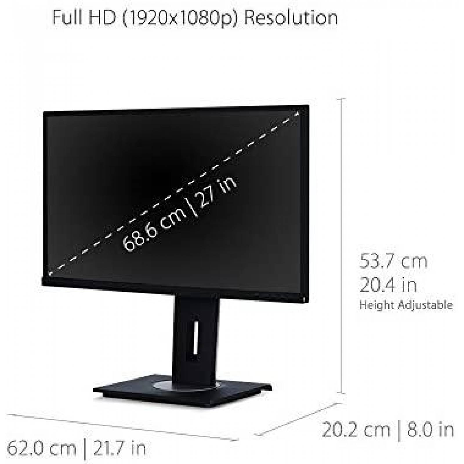Monitor ViewSonic VG2748 27'' Ergonomico IPS 1080p HDMI -Neg