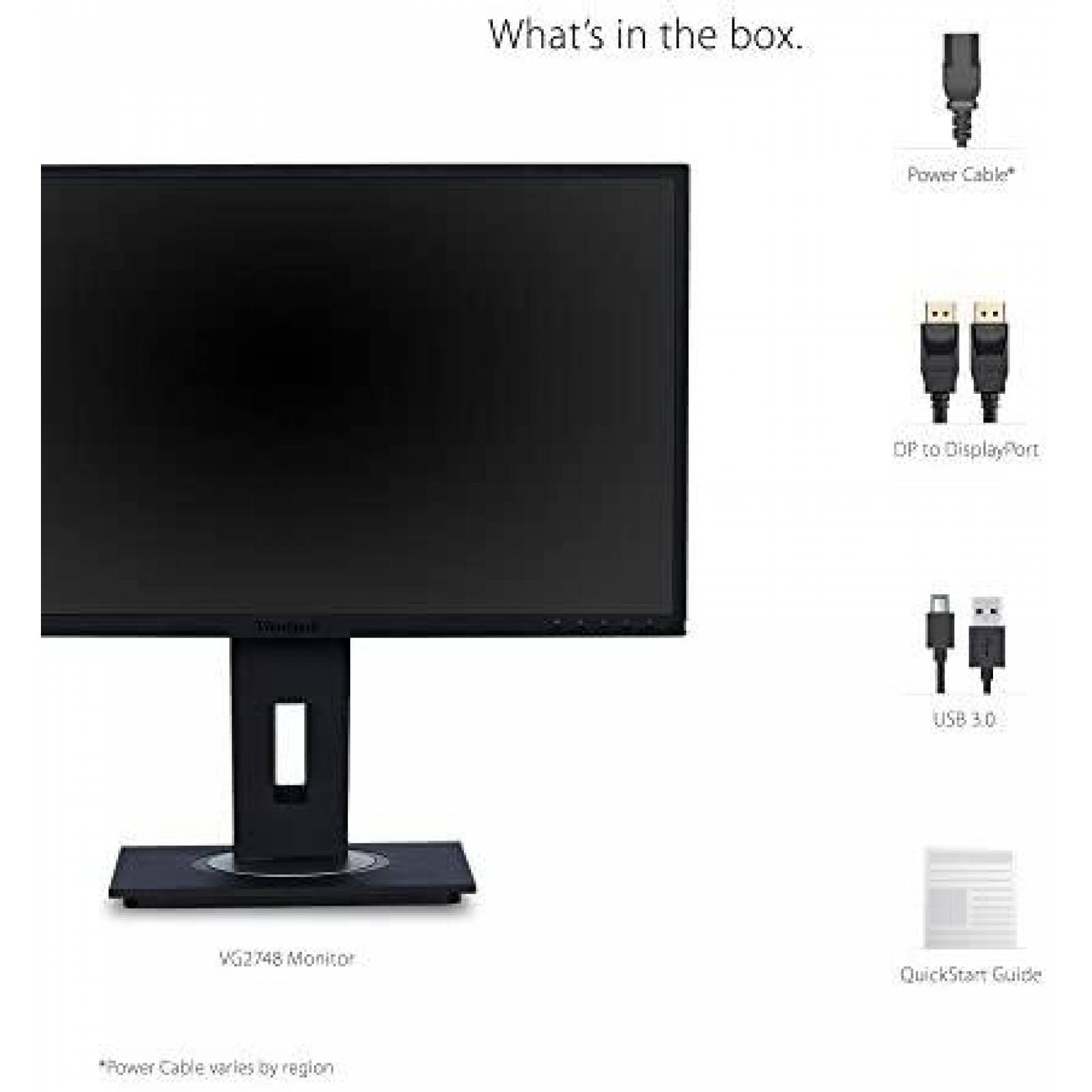 Monitor ViewSonic VG2748 27'' Ergonomico IPS 1080p HDMI -Neg