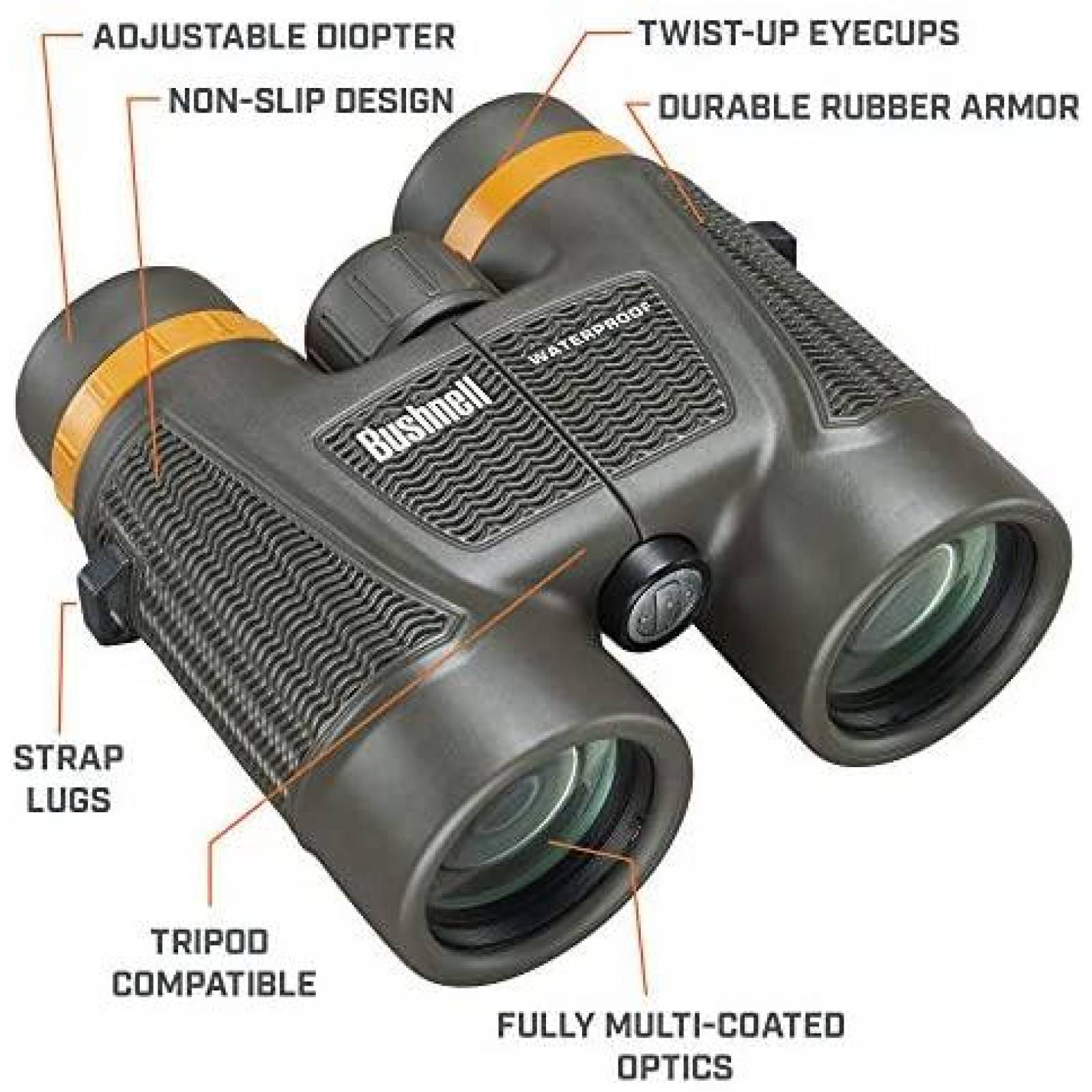 Binoculares Bushnell A Prueba de Agua de 10 x 42 -Negro