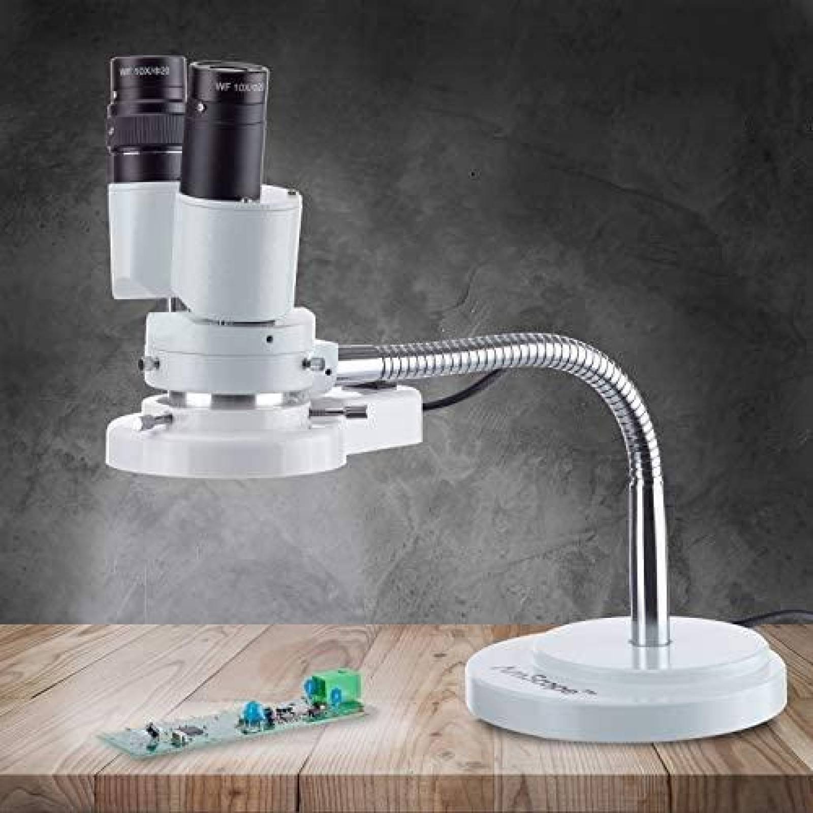 Microscopio AmScope inocular con rotacion 360 -Blanco