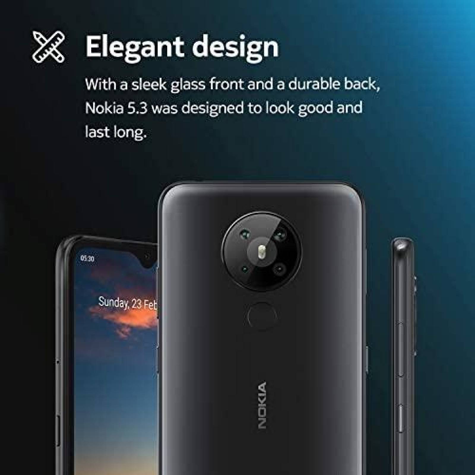 Celular Nokia 5.3 Android 10 4/64GB 6.55'' 13MP -Negro