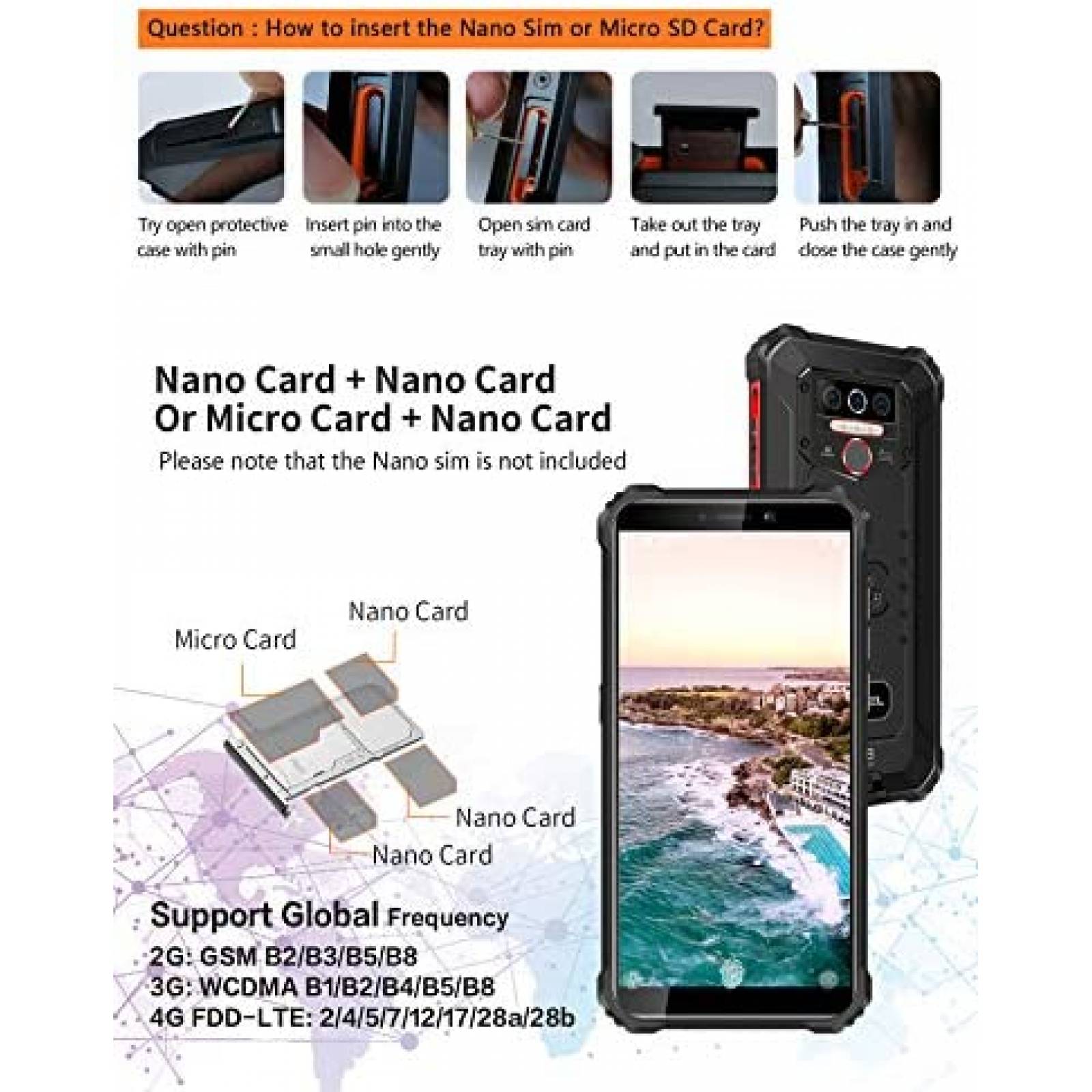 Celular OUKITEL WP5 Pro 4GB+64GB Resistencia al agua -Negro