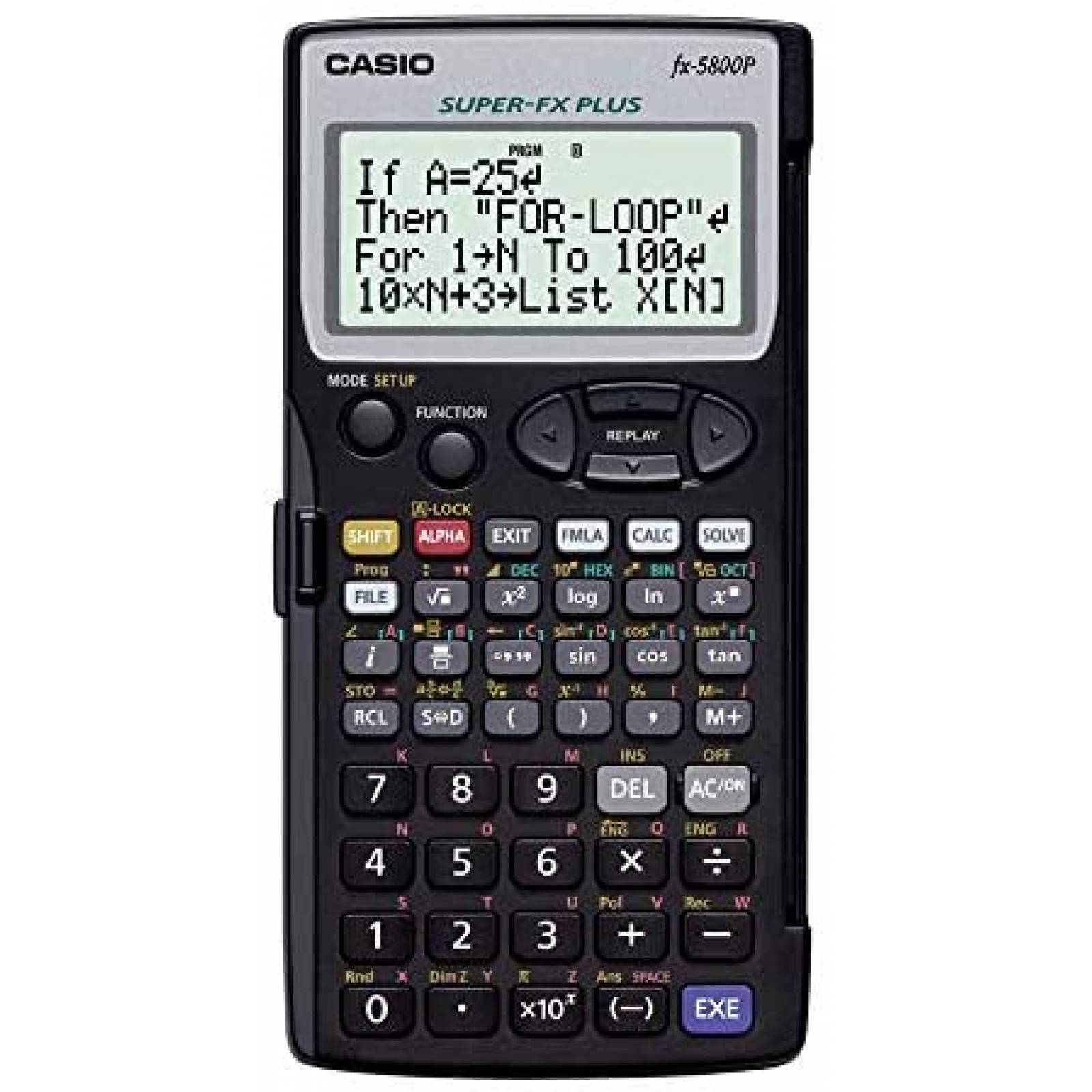 Calculadora Casio FX-5800P 6.42" x 3.21" x 0.59" -Negro