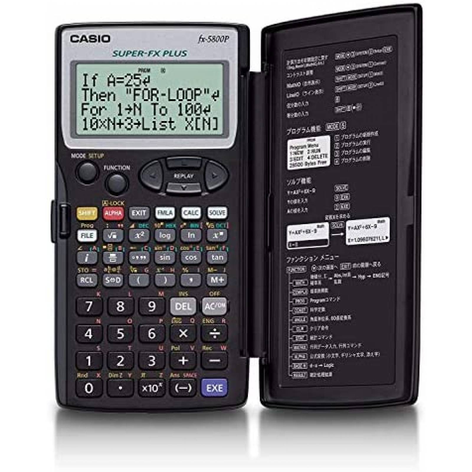 Calculadora Casio FX-5800P 6.42" x 3.21" x 0.59" -Negro
