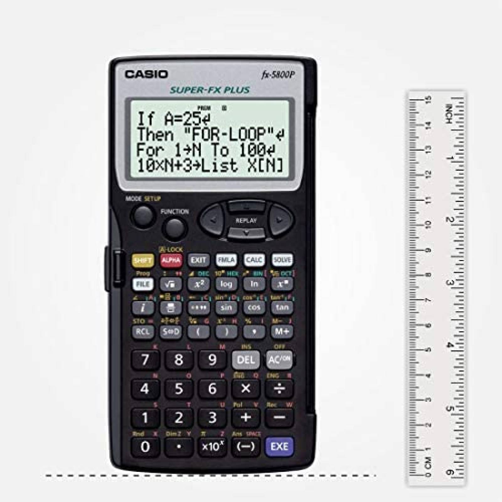 Calculadora Casio FX-5800P 6.42" x 3.21" x 0.59" -Negro