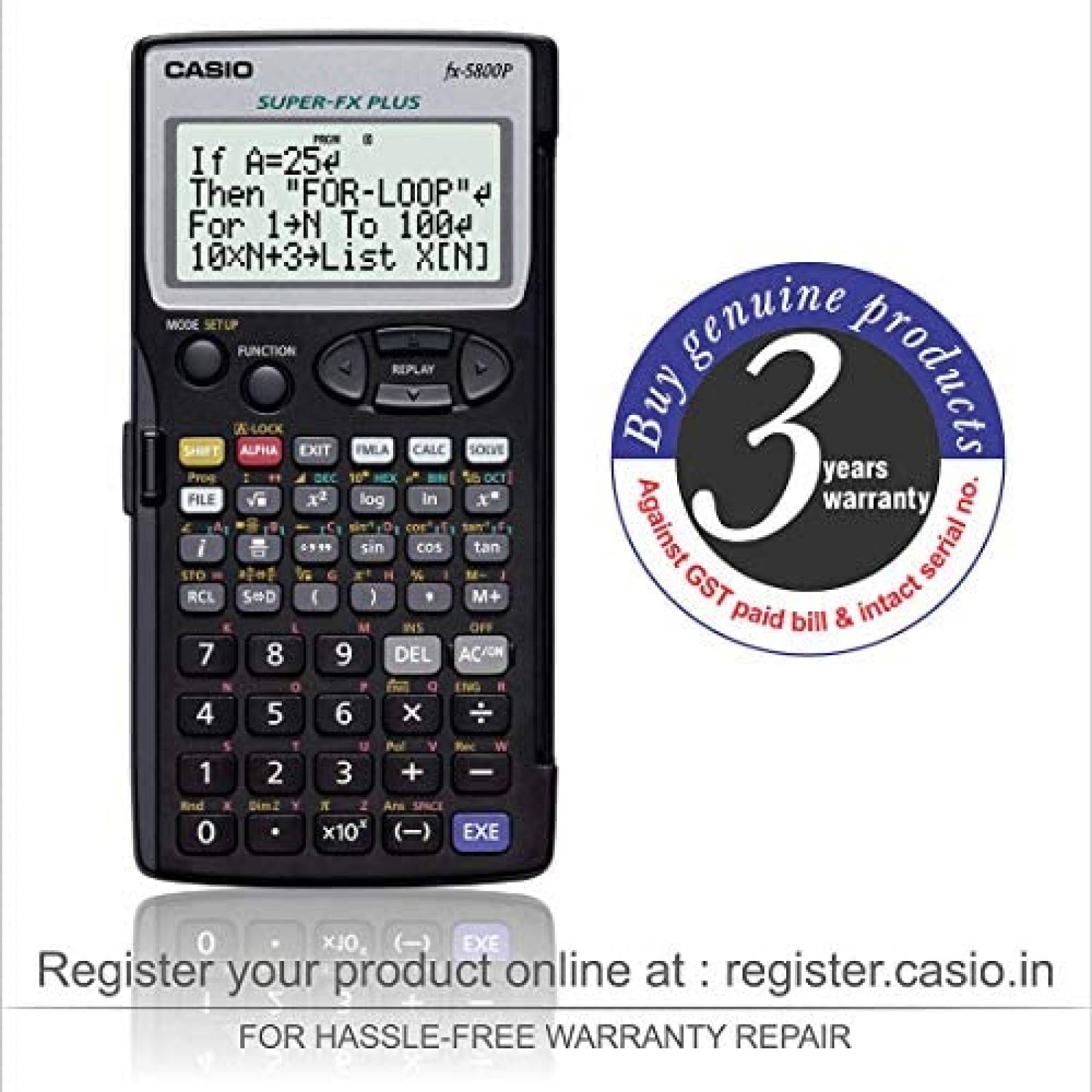 Calculadora Casio FX-5800P 6.42" x 3.21" x 0.59" -Negro