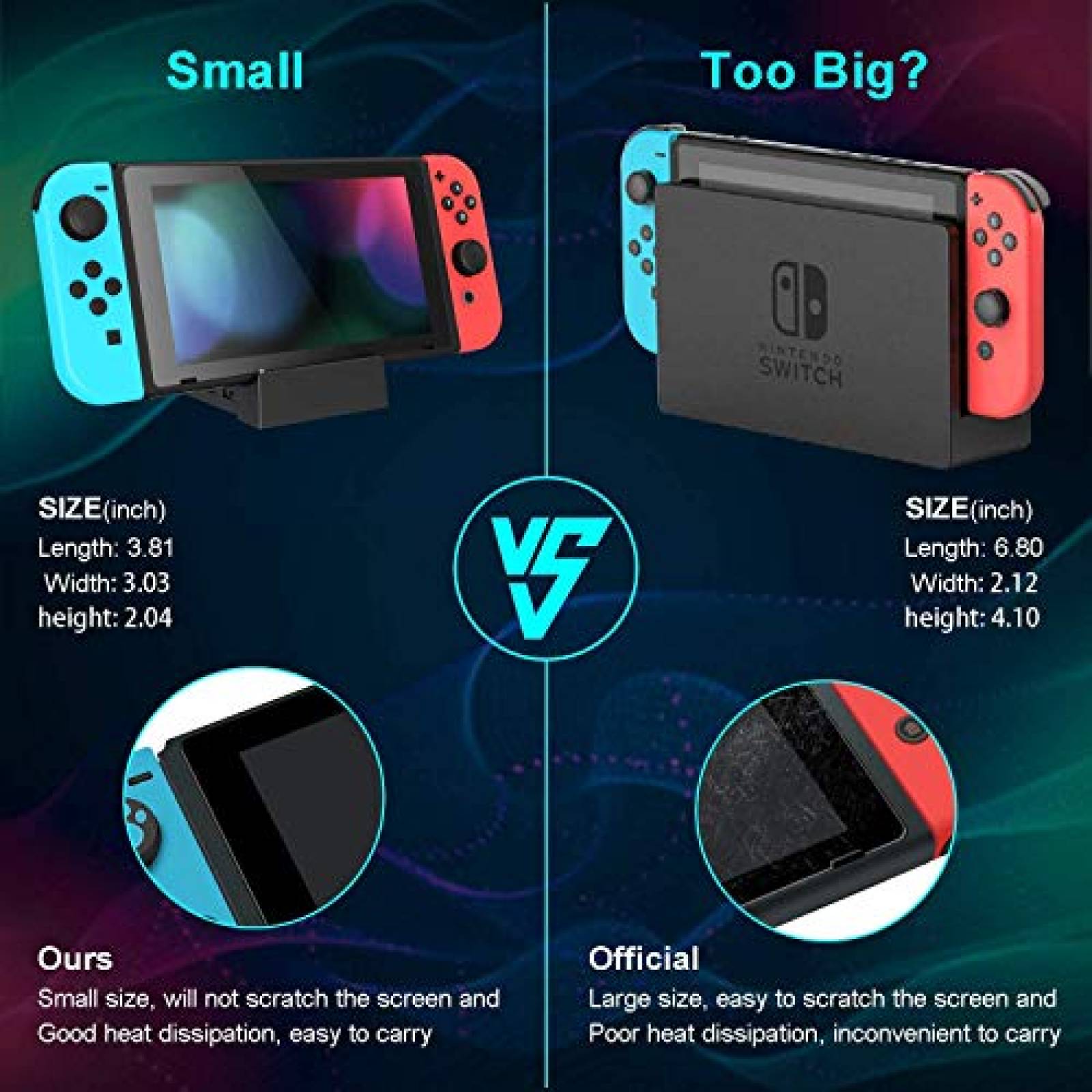 Base para Nintendo Switch Born for Mac Notebook 4K HDMI TV
