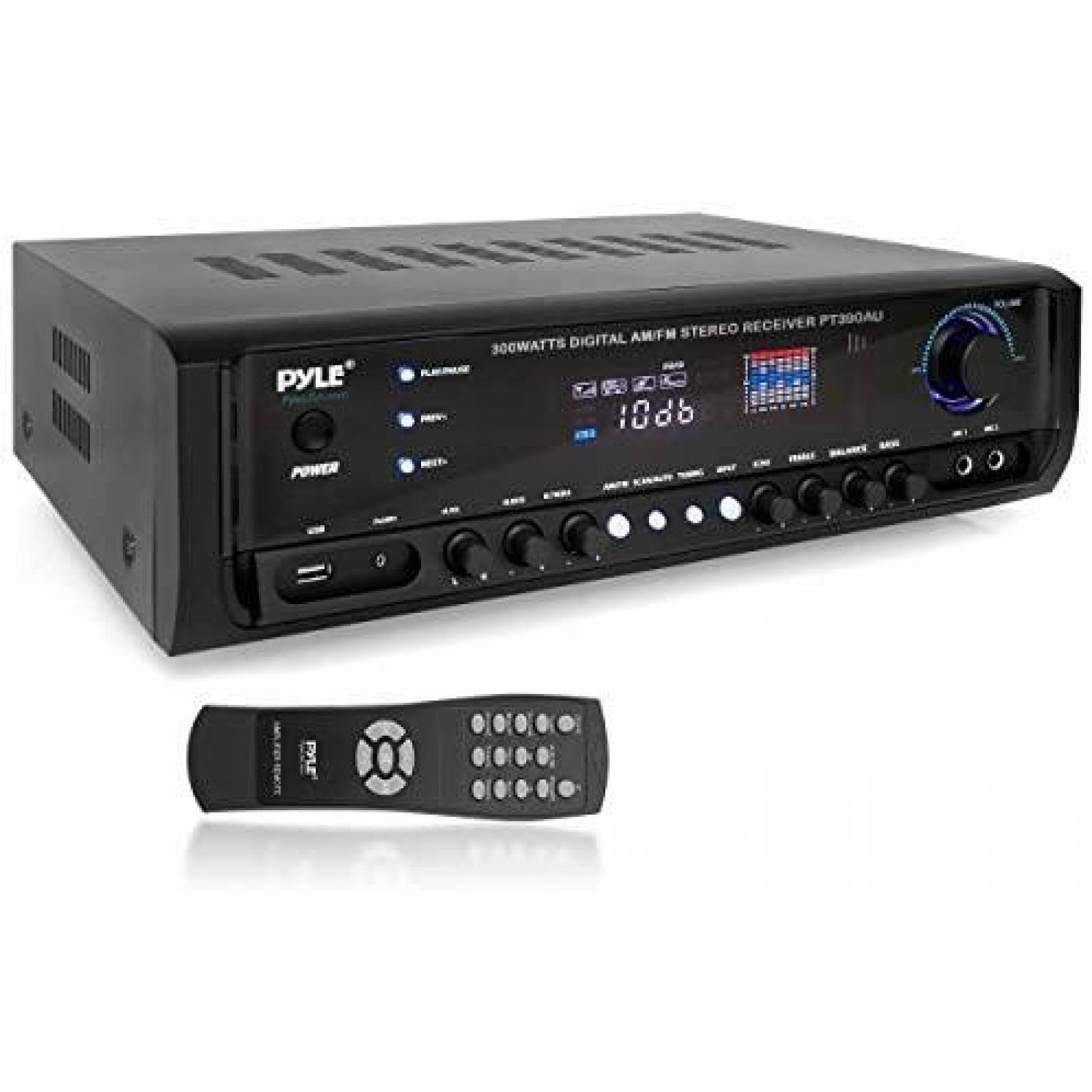 Amplificador De Audio Pyle PT390AU 300W 4 Canales -Negro