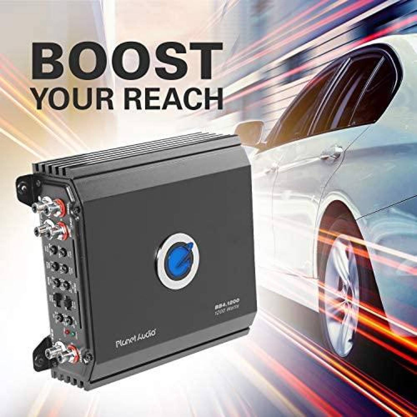 Amplificador Planet Audio 1200 Watts de 4 Canales -Negro