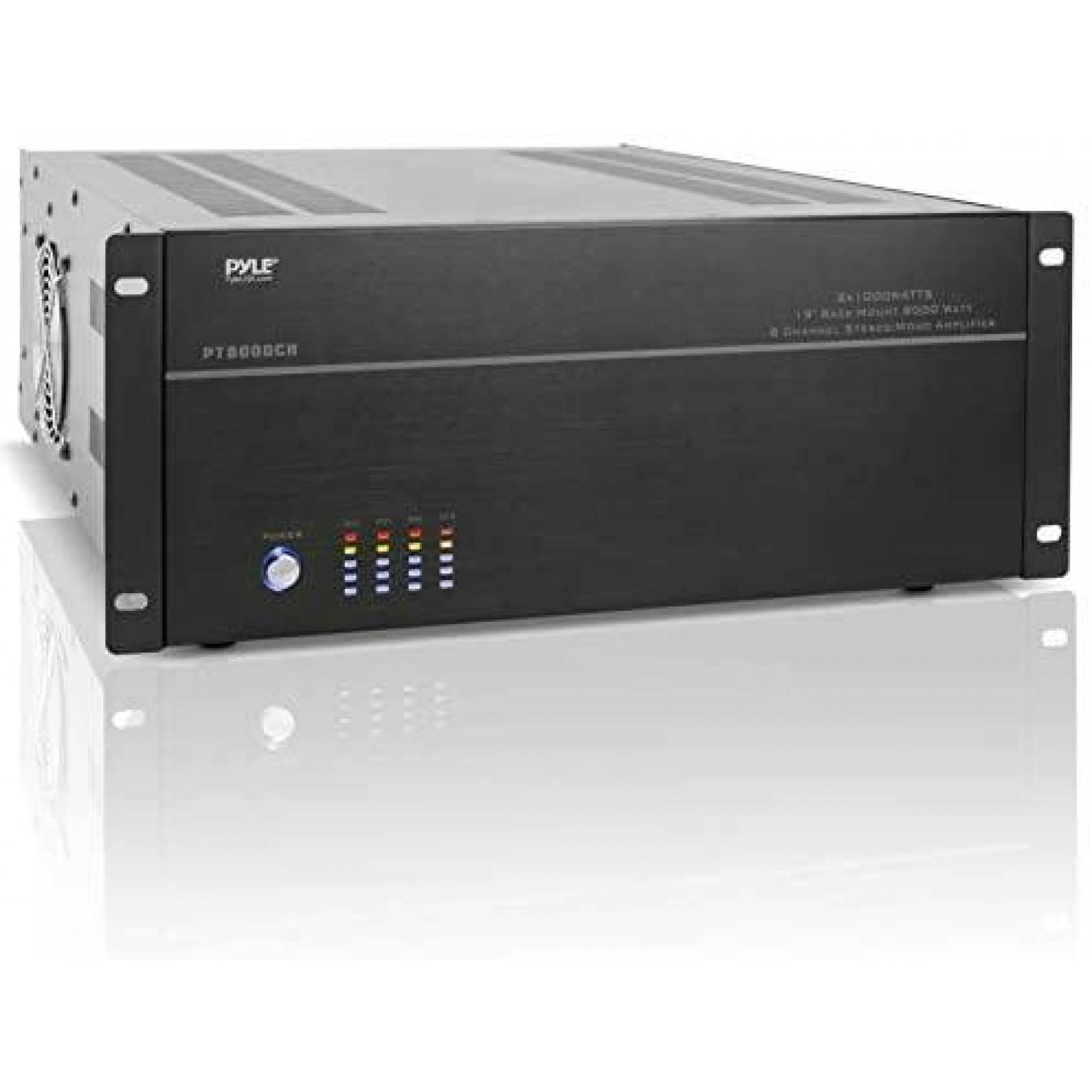 Amplificador Pyle PT8000CH 4 zonas 19" 800v control volumen