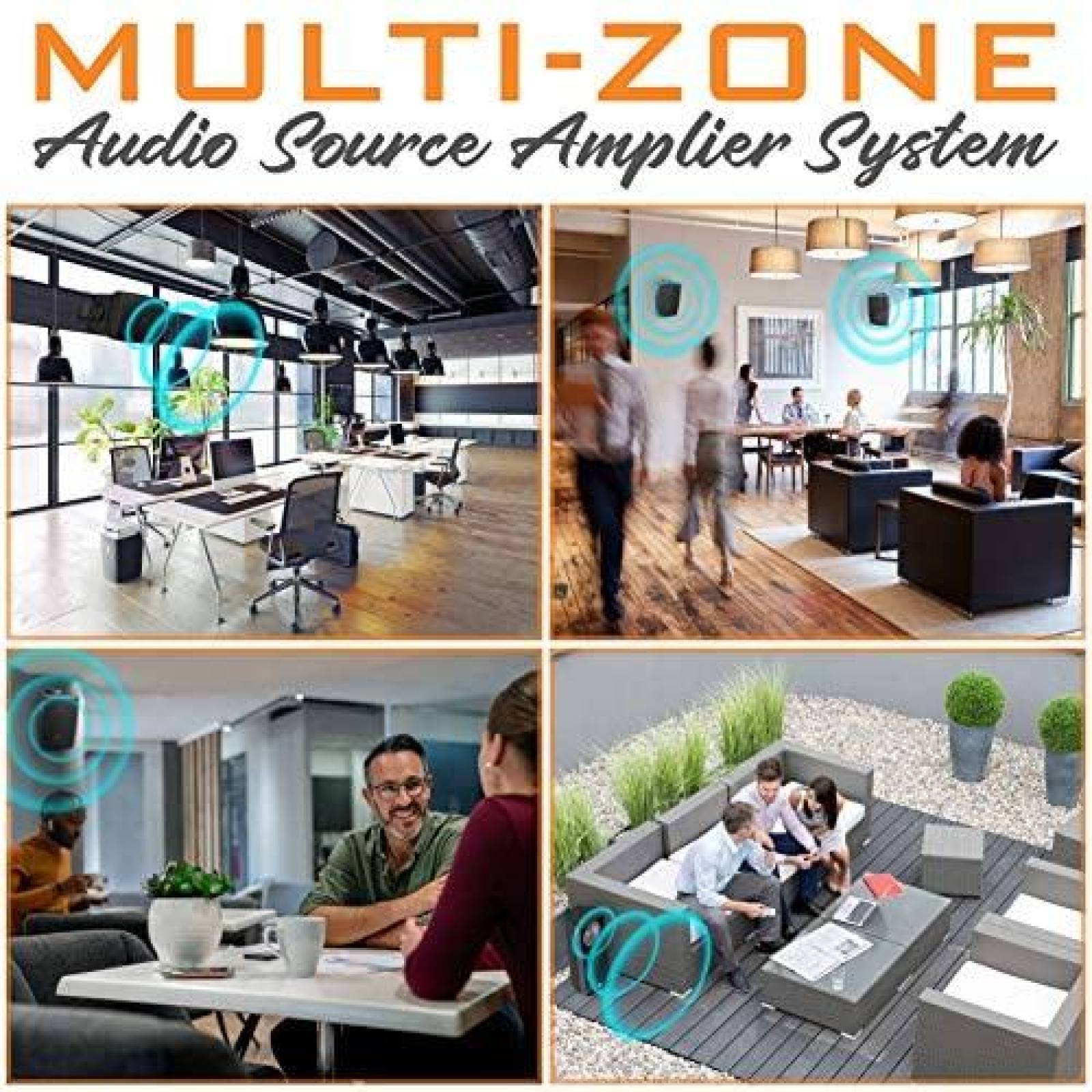 Amplificador Pyle PT8000CH 4 zonas 19" 800v control volumen