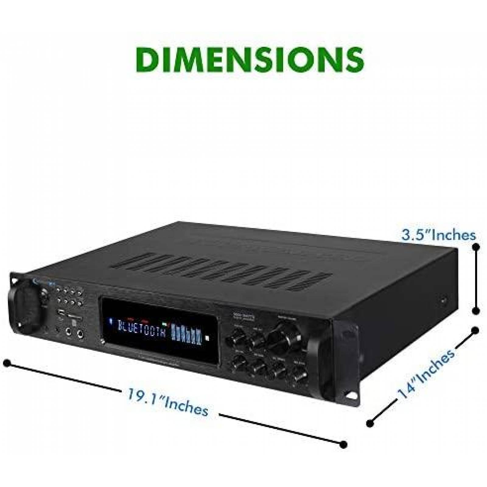 Amplificador Technical Pro 3500 Watts USB/SD -Negro