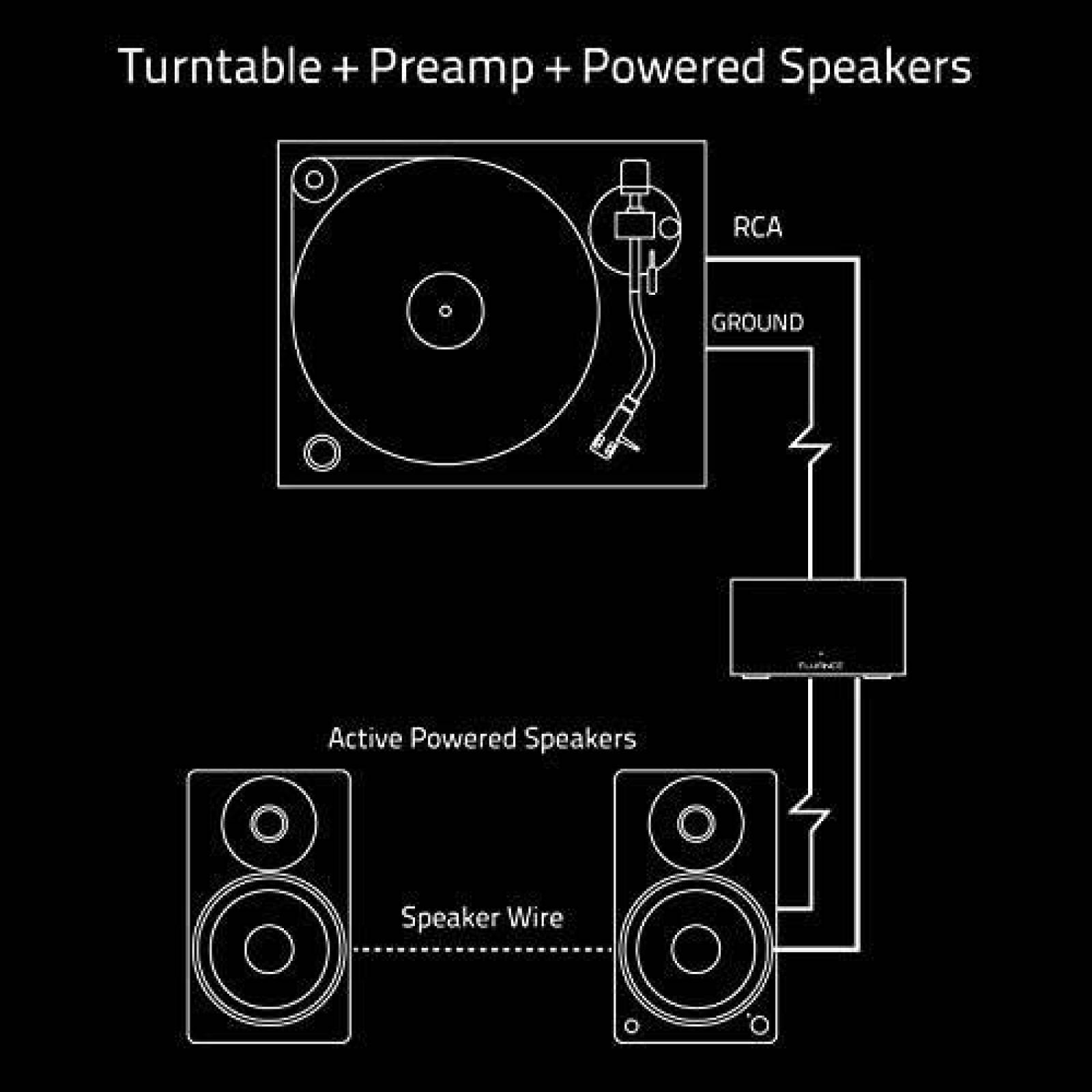 Preamplificador Fluance PA10 Ecualizacion RIAA -Negro