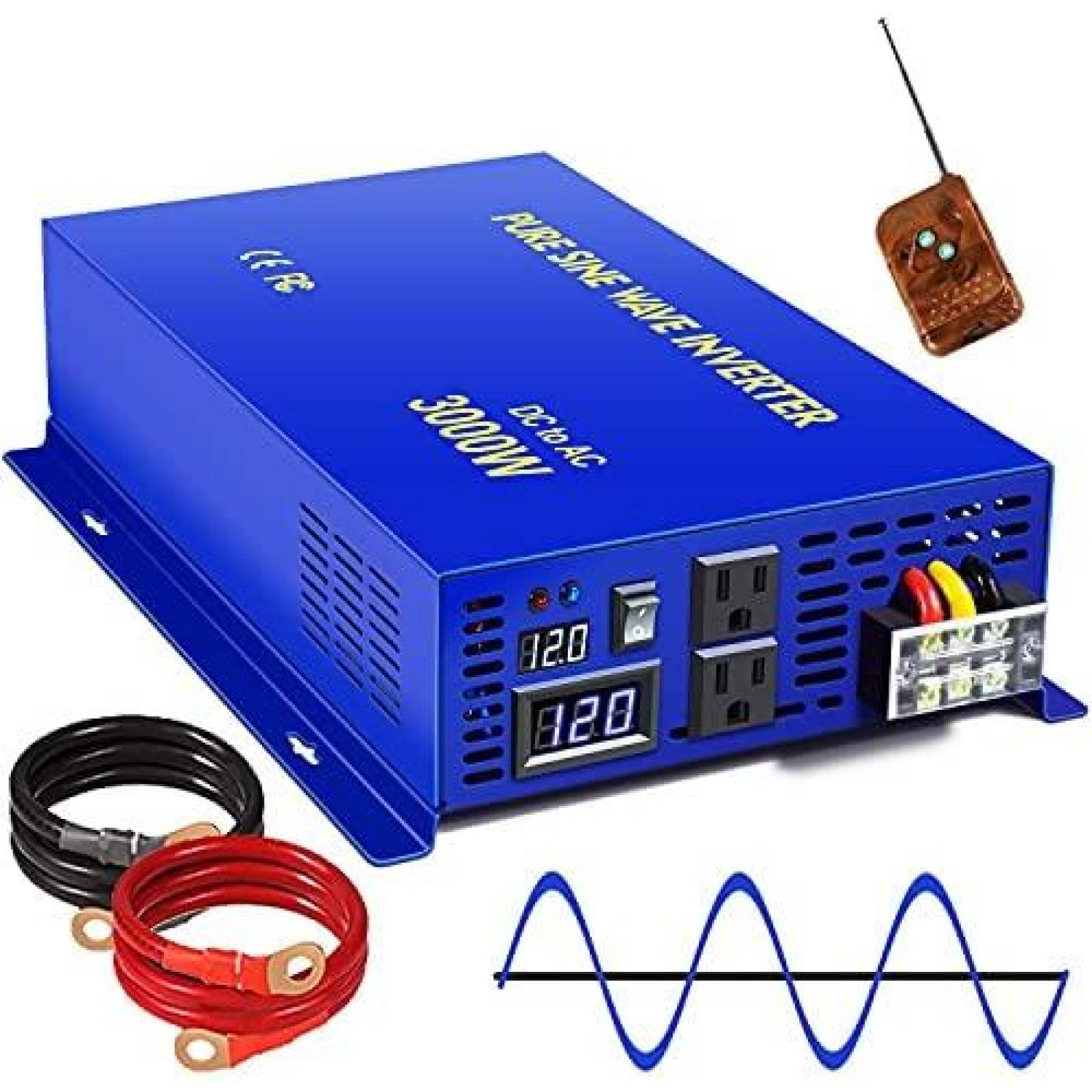 Transformador de Corriente XYZ INVT 2000 W 12V CC a CA 120V