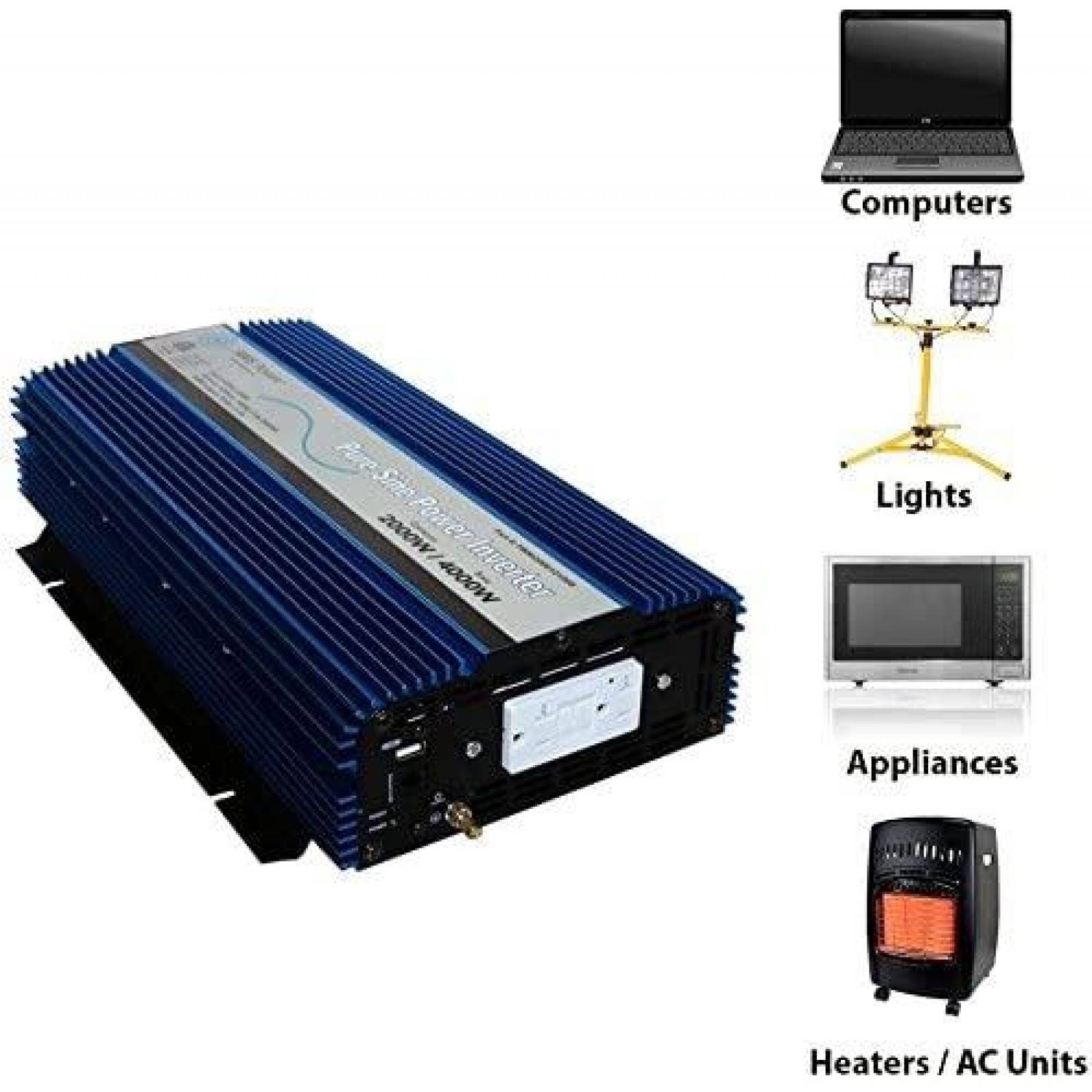 Inversor de Corriente AIMS Power UL 458 2000W USB -Azul
