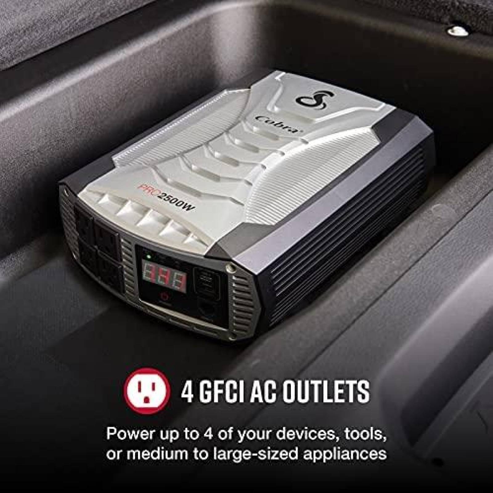 Inversor de Corriente Portatil Cobra CPI2500W -Plateado