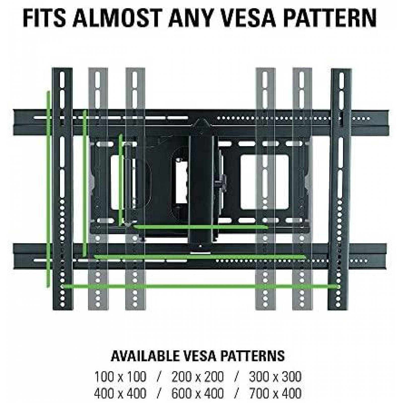 Extensión VESA negra para montaje de monitores de VESA 100 200 a VESA 300 x  300