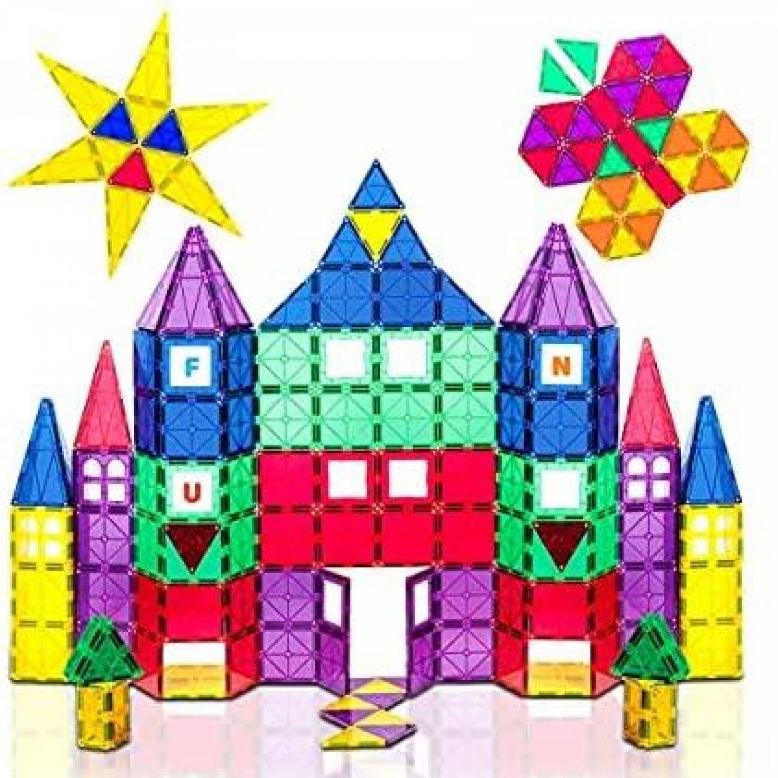 Juguete Armable Playmags Castillo de 100 Bloques de Colores